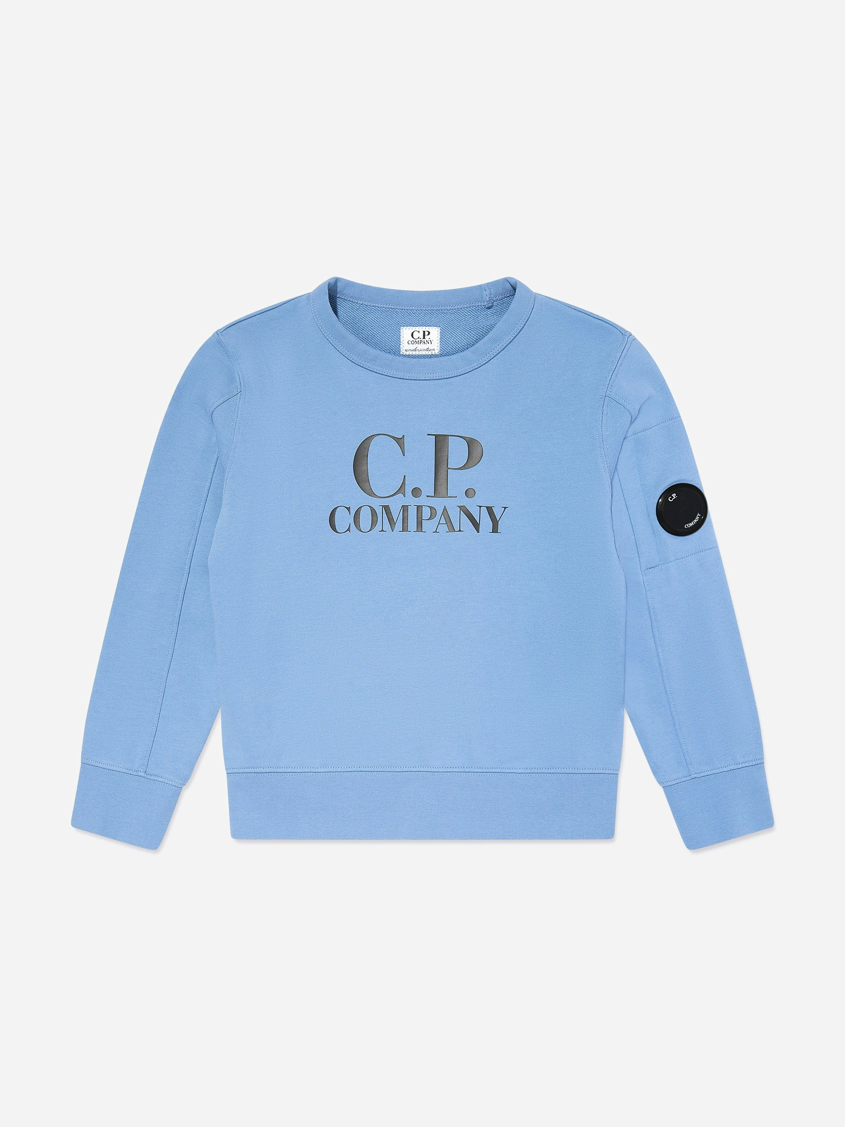 C.p. Company Boys Blue Logo Sweatshirt In - 12 Yrs