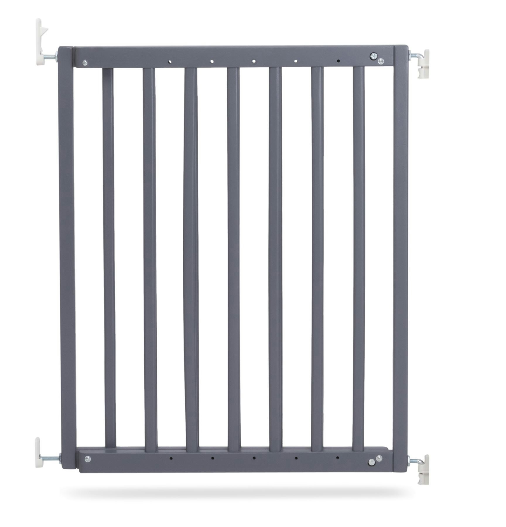 Safetots Grey Chunky Wooden Screw Fit Stair Gate, 63.5Cm - 105.5Cm, Wood Baby Gate, Screw Fit Safety Barrier - Wood - 63.5Cm - 105.5Cm