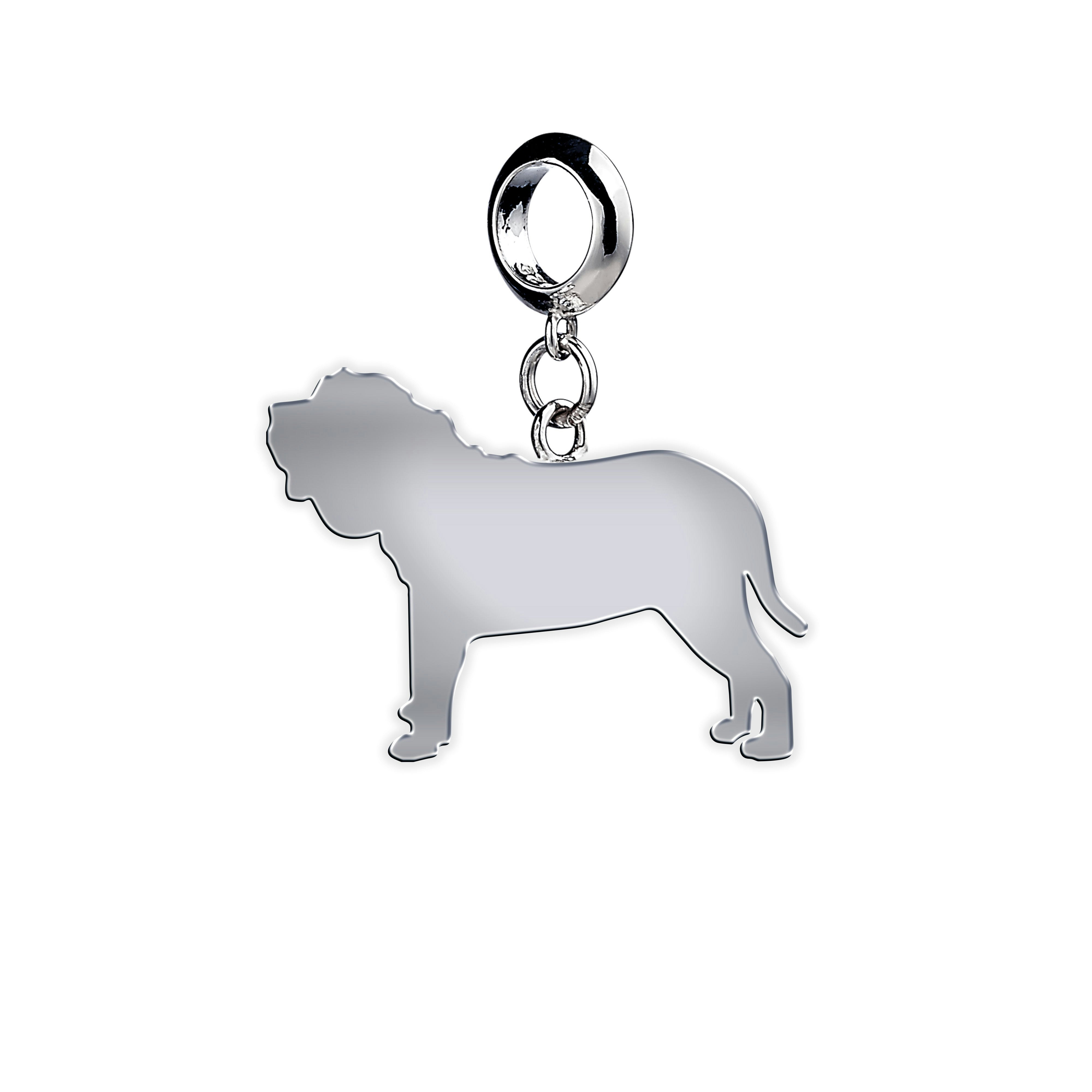 Mylee London Silver Neapolitan Mastiff Silhouette Charm - Yes - Slider Charm