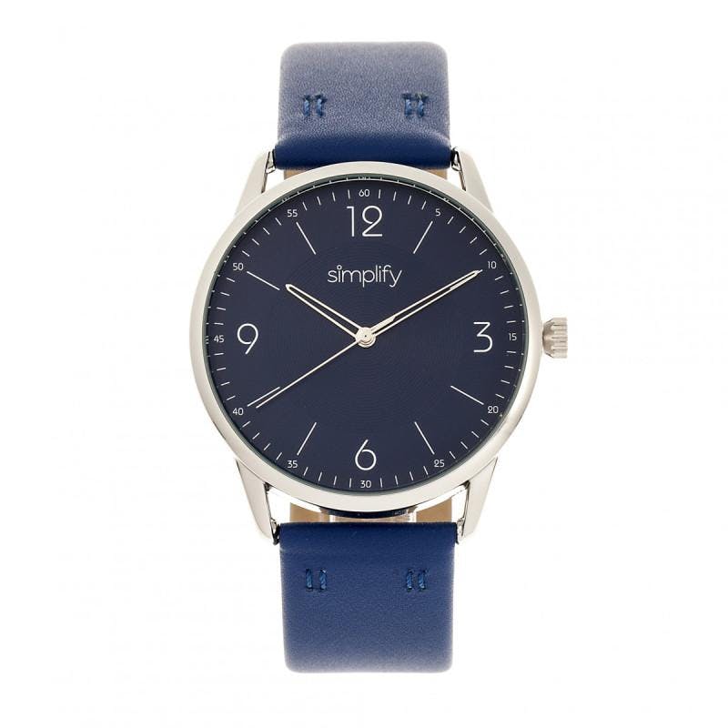 Simplify Blue The 6300 Leather-Band Watch
