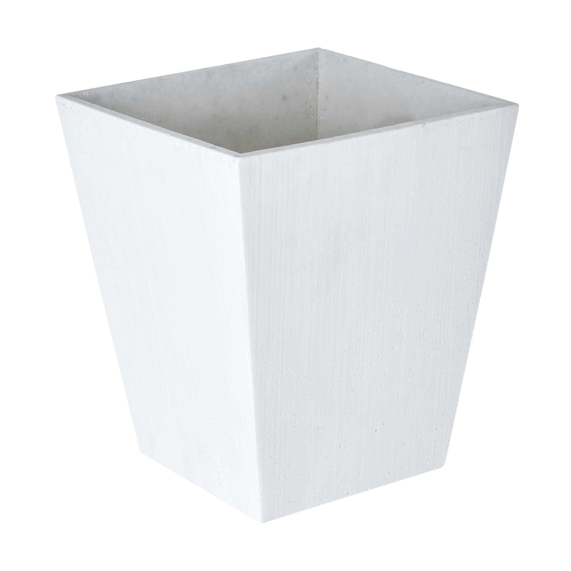 Orsina Unisex White Polyresin Vase Polyresin Square Edged Vase - Image 2