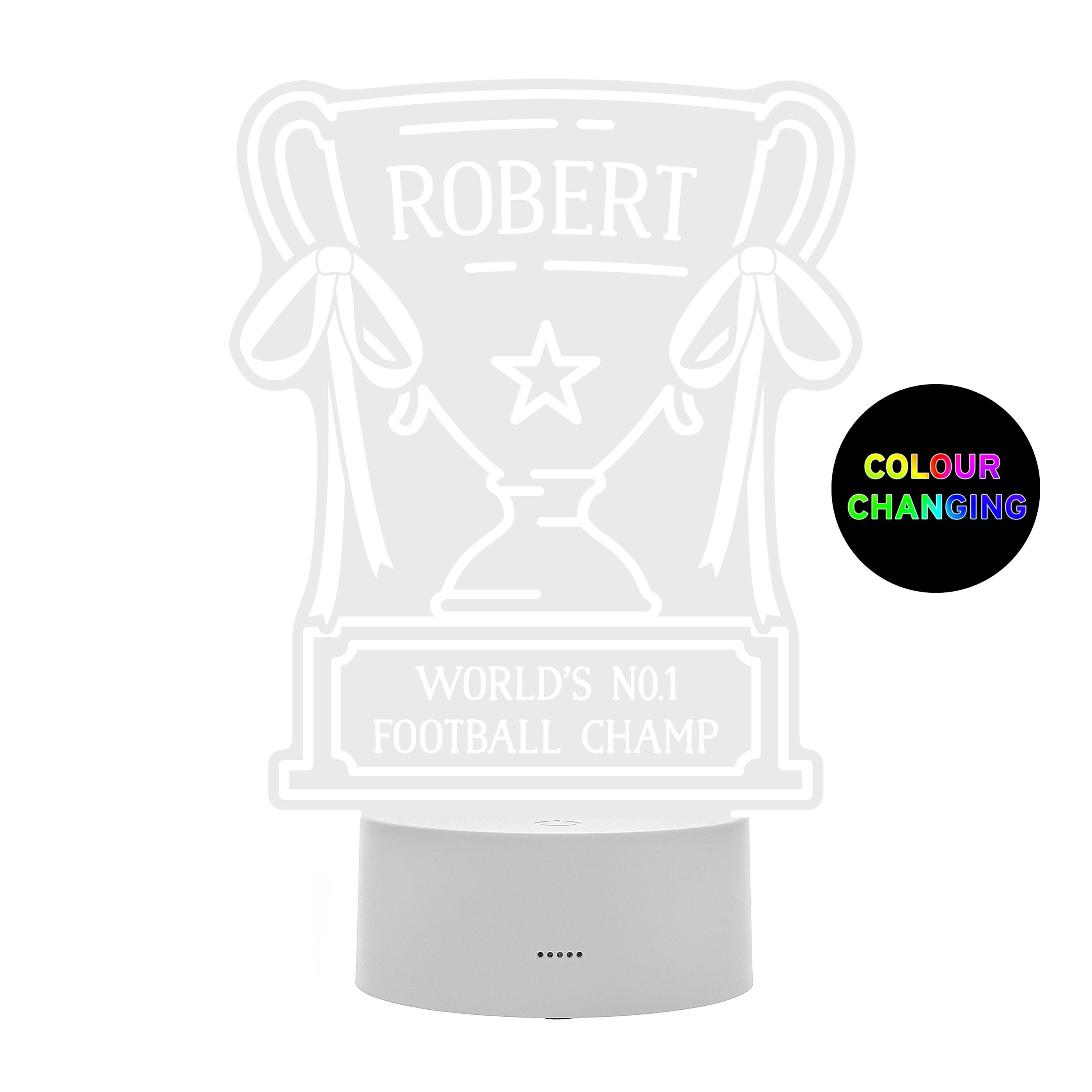 Rackhams Light Personalised Trophy Led Colour Changing Night