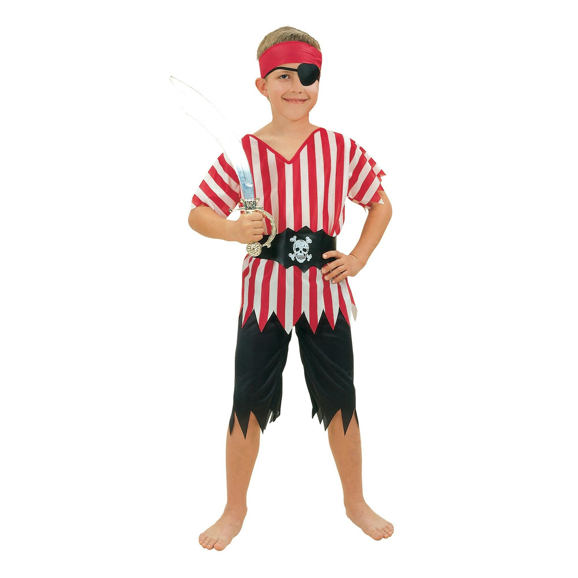 Bristol Novelty Boys Red/Black/White Jagged Pirate Costume - L