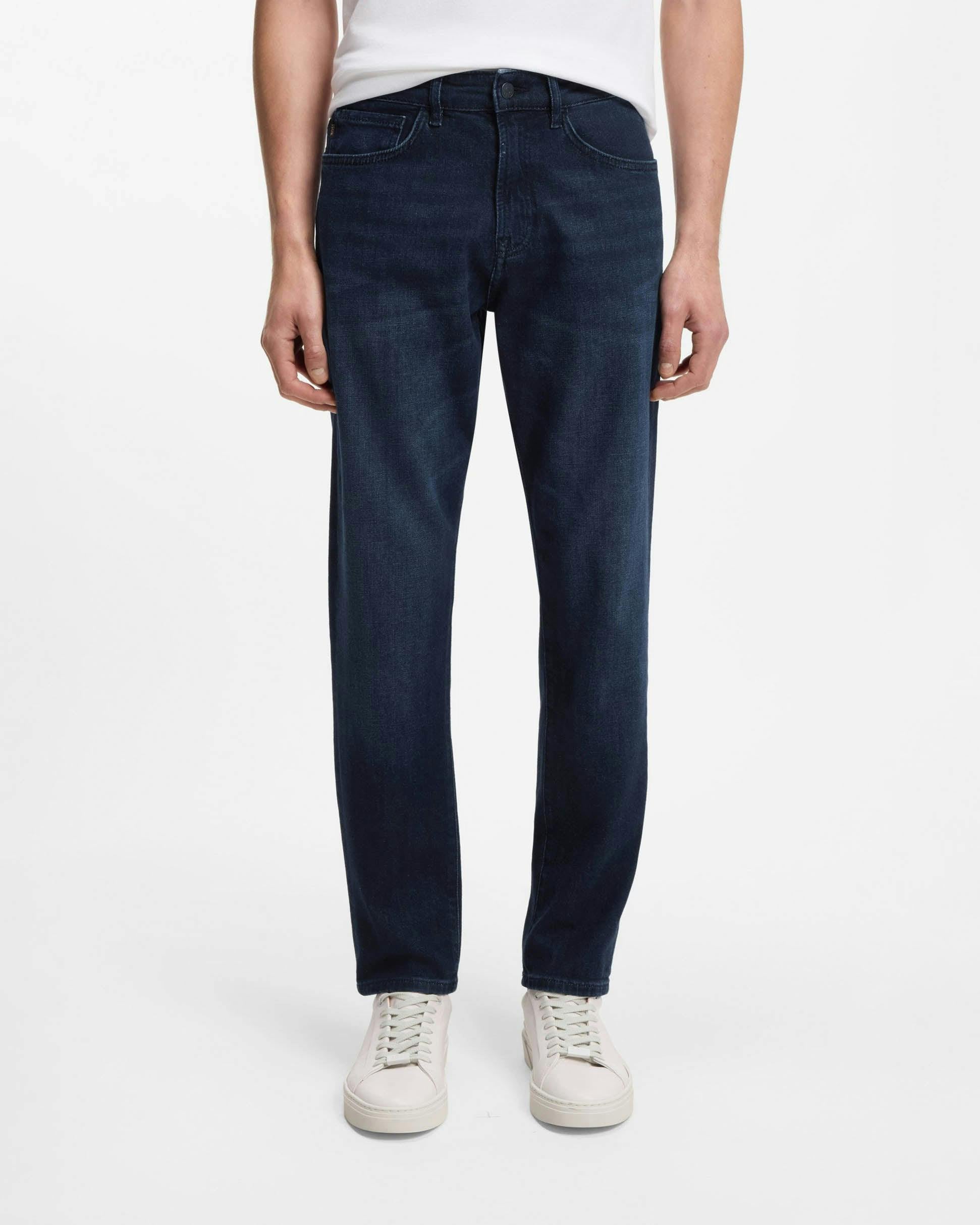 Boss Men's Orange/Onyx/Dark Bo Tapered-Fit Jeans In -Blue Comfort-Stretch Denim - Blue 406 - Blue 406 - W34 L32