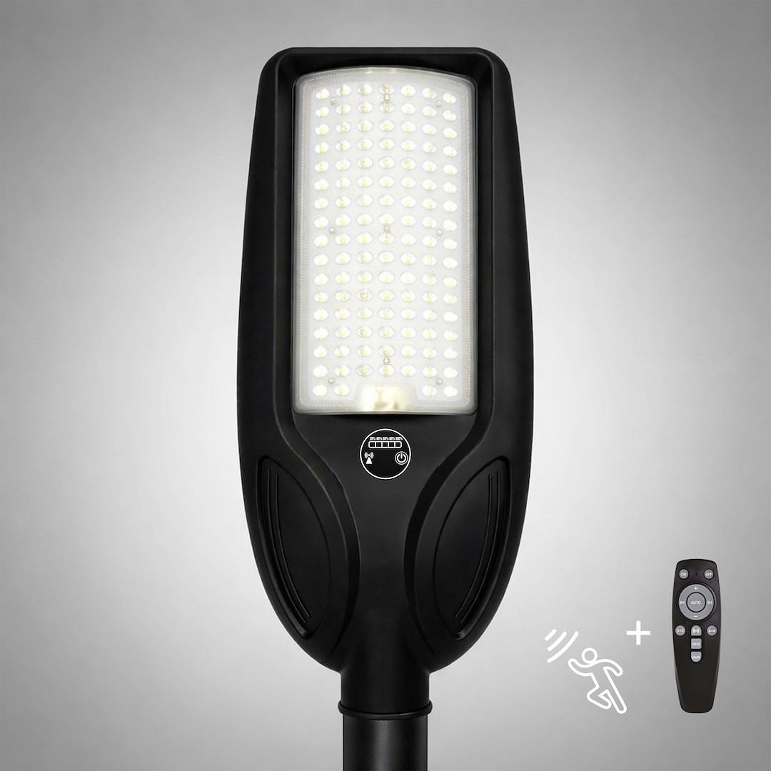 Milagro Black Venice Solar Lamp 100W 750Lm 4000K Ip65
