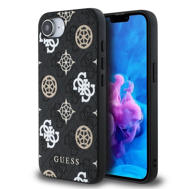 Guess Black Pu 4G Peony Case With Magsafe For Iphone 16E - Guhmpse4p4pwpk