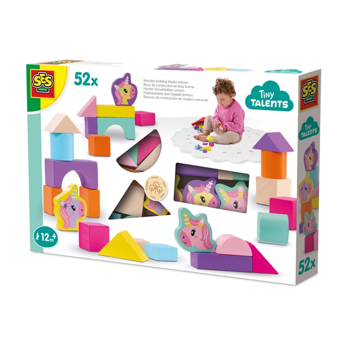 Ses Creative Wooden Building Blocks Unicorn 52Pcs