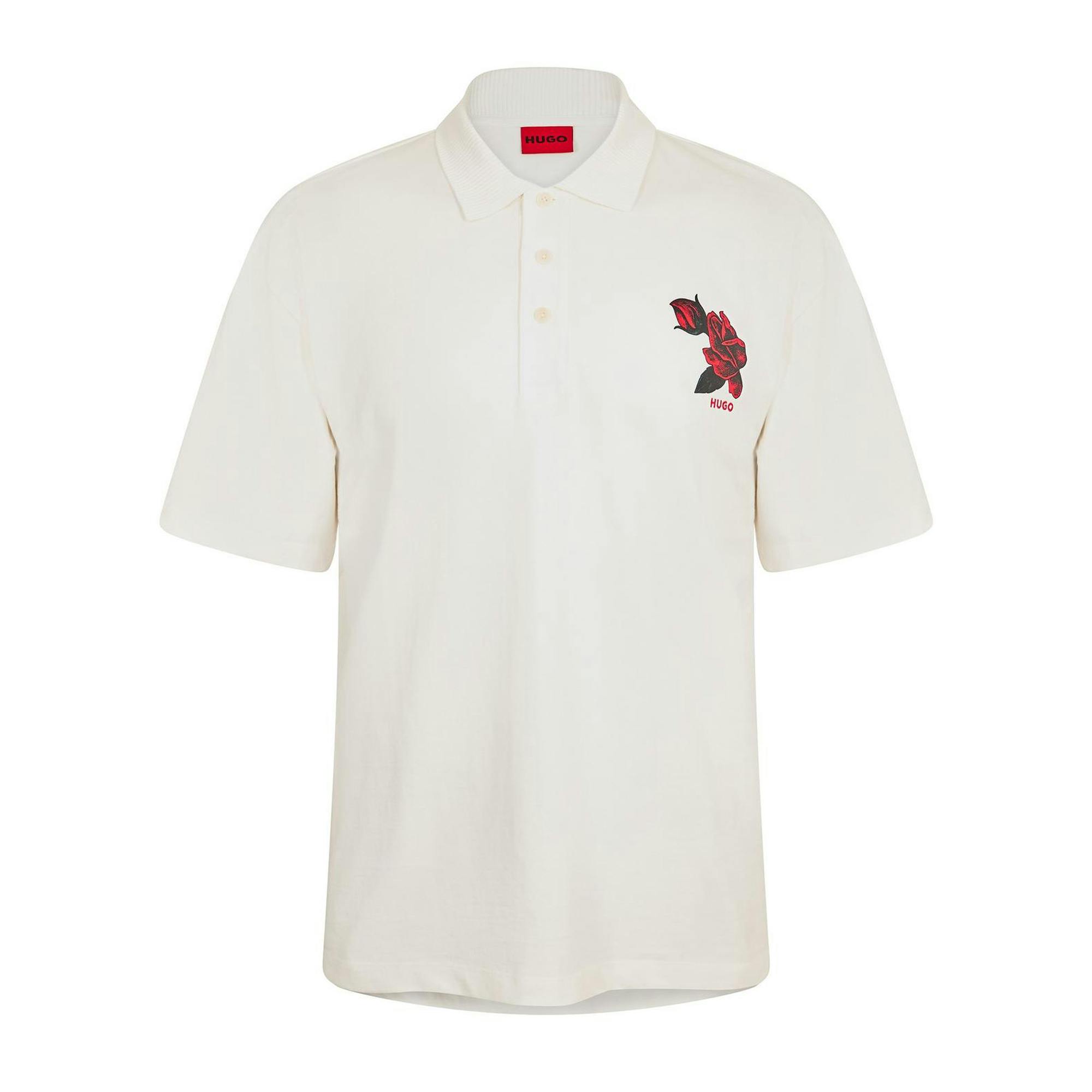 Hugo Men's White Dardigo Rose Polo Shirt - Xxl - 100% Cotton