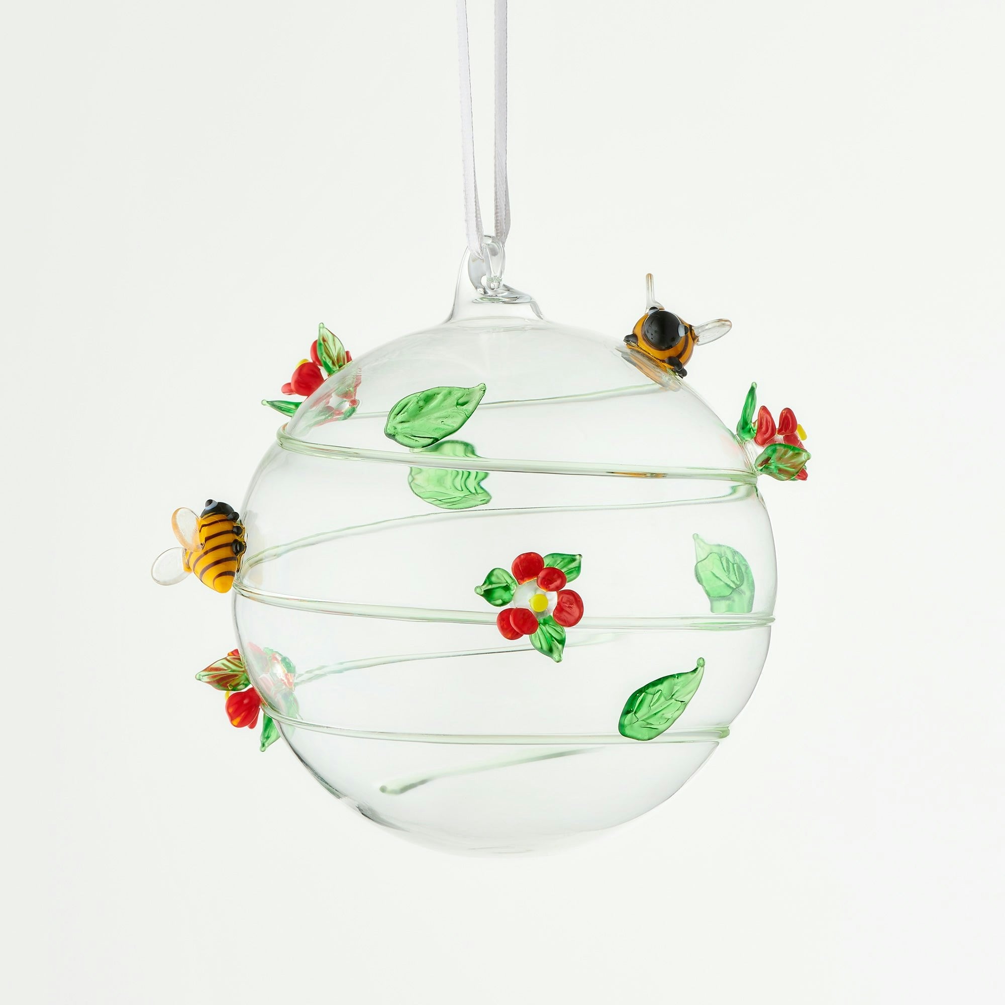 Rackhams 10Cm Glass Globe – Wildlife Collection – Bumblebee (Handcrafted Glass Ornament)