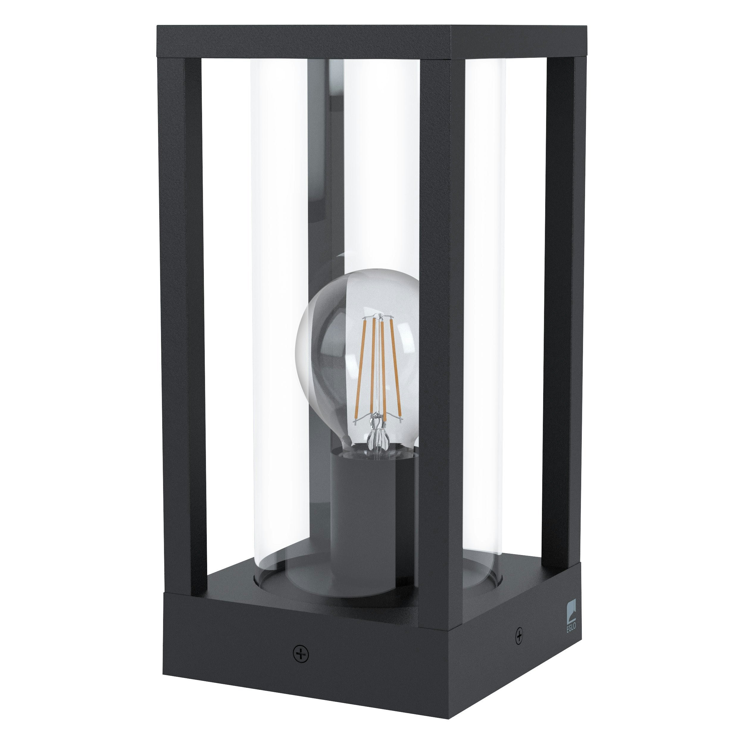 Rackhams Light/Black Ip44 Outdoor Bollard Cast Aluminium Box X 40W E27 Bulb Lamp Post Size 1