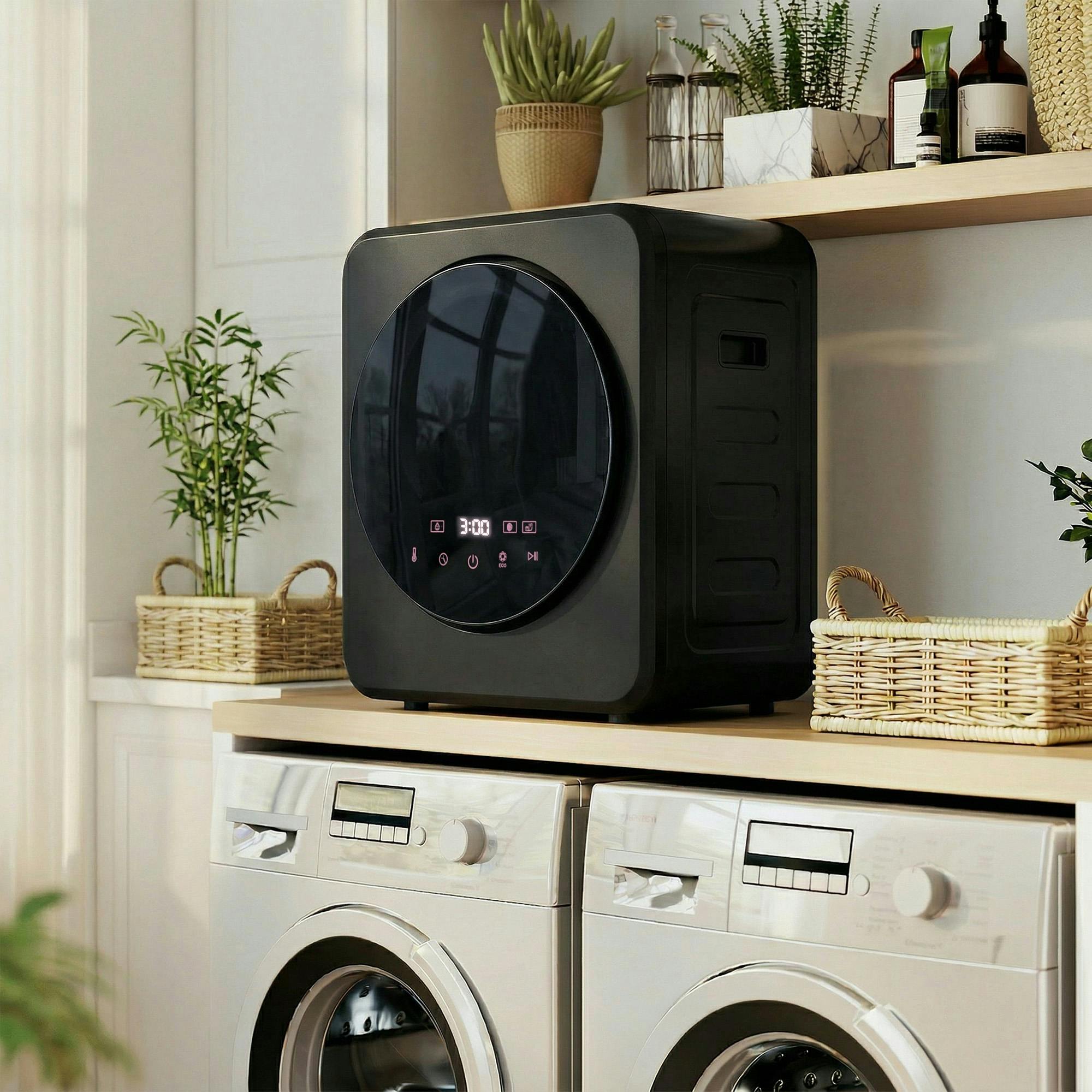 Homcom Black 800W Compact Dryer Machine, 4Kg Small Vented Tumble Dryer - 48 X 44 X 57 Cm - Tumble Dryer