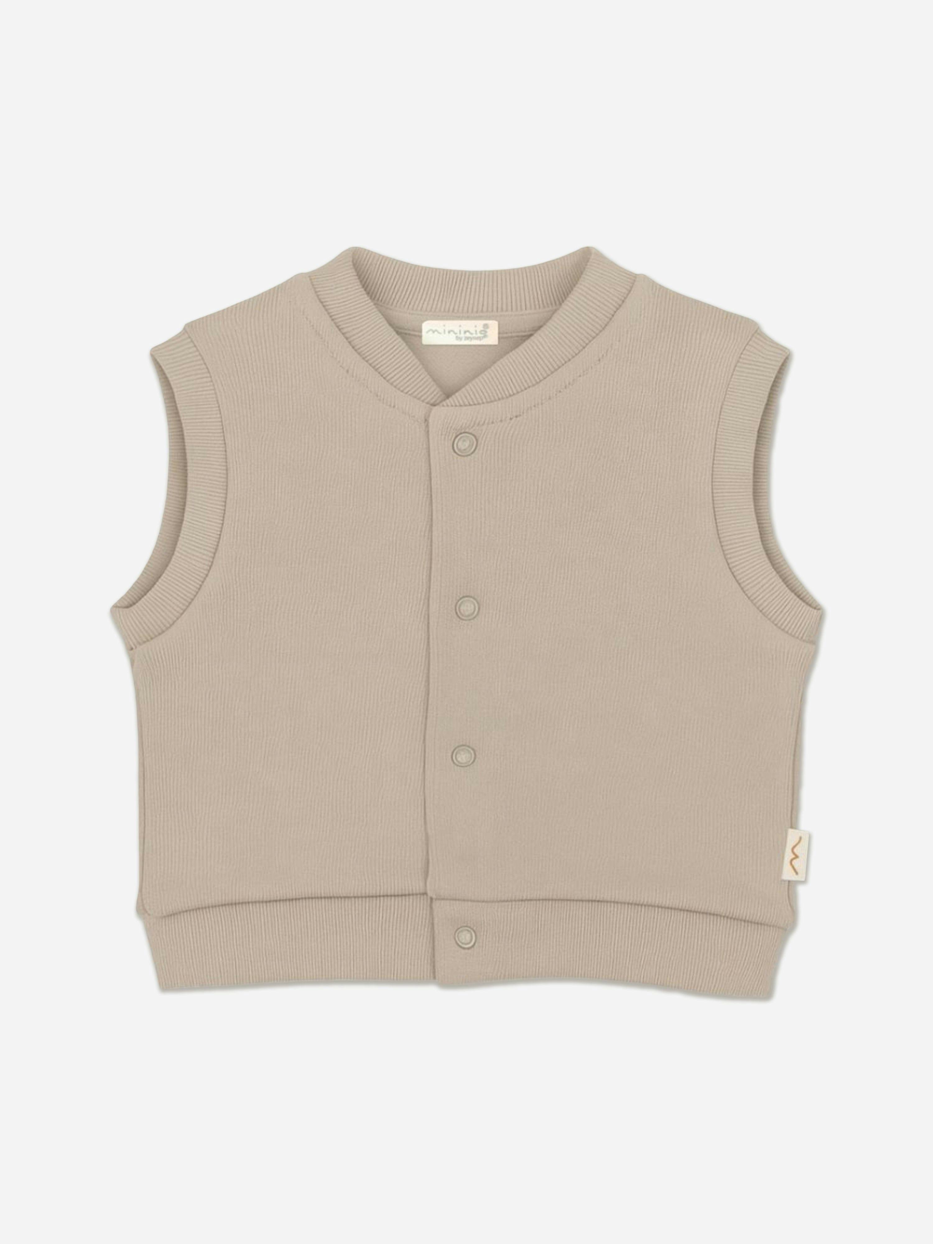 Mininio Men's Beige Baby Organic Cotton Vest In - 18 - 24 Mths