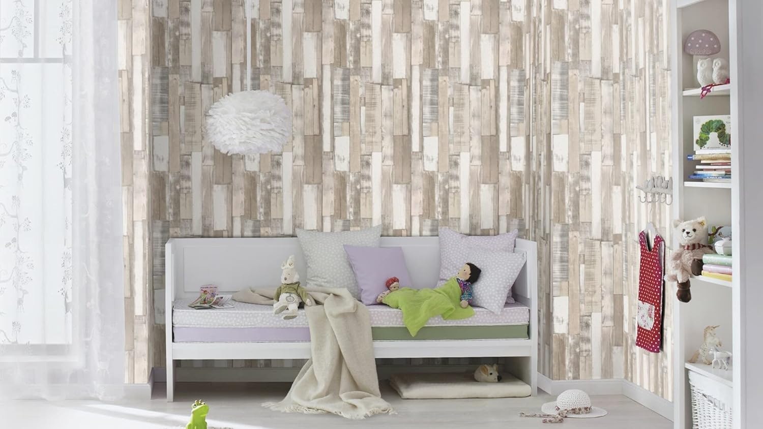 Rasch Brown Wallpaper Rustic Wooden Planks Wall Paper 203714 - Natural