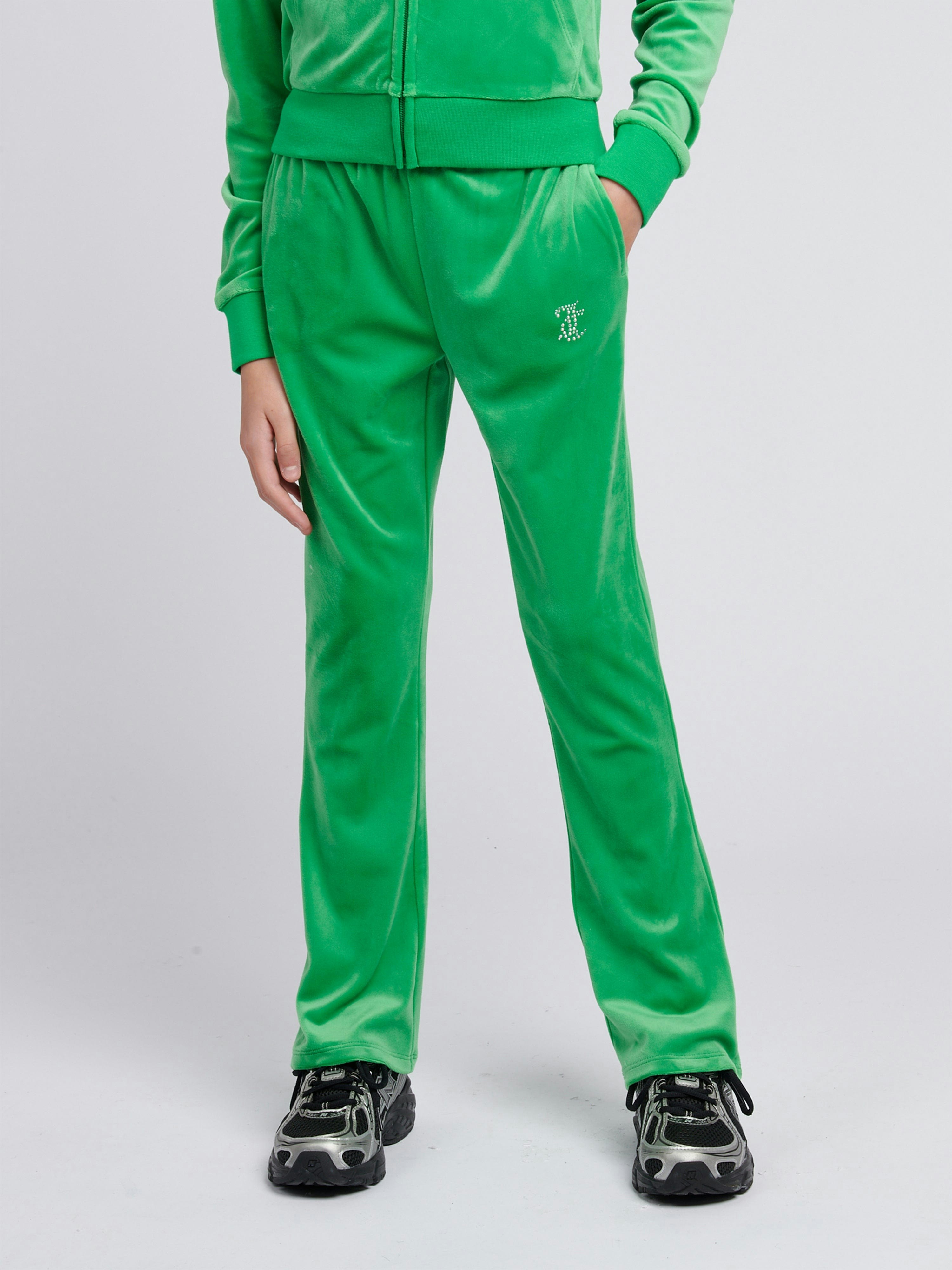 Juicy Couture Girls Green Diamante Bootcut Joggers In - 8 - 9 Yrs