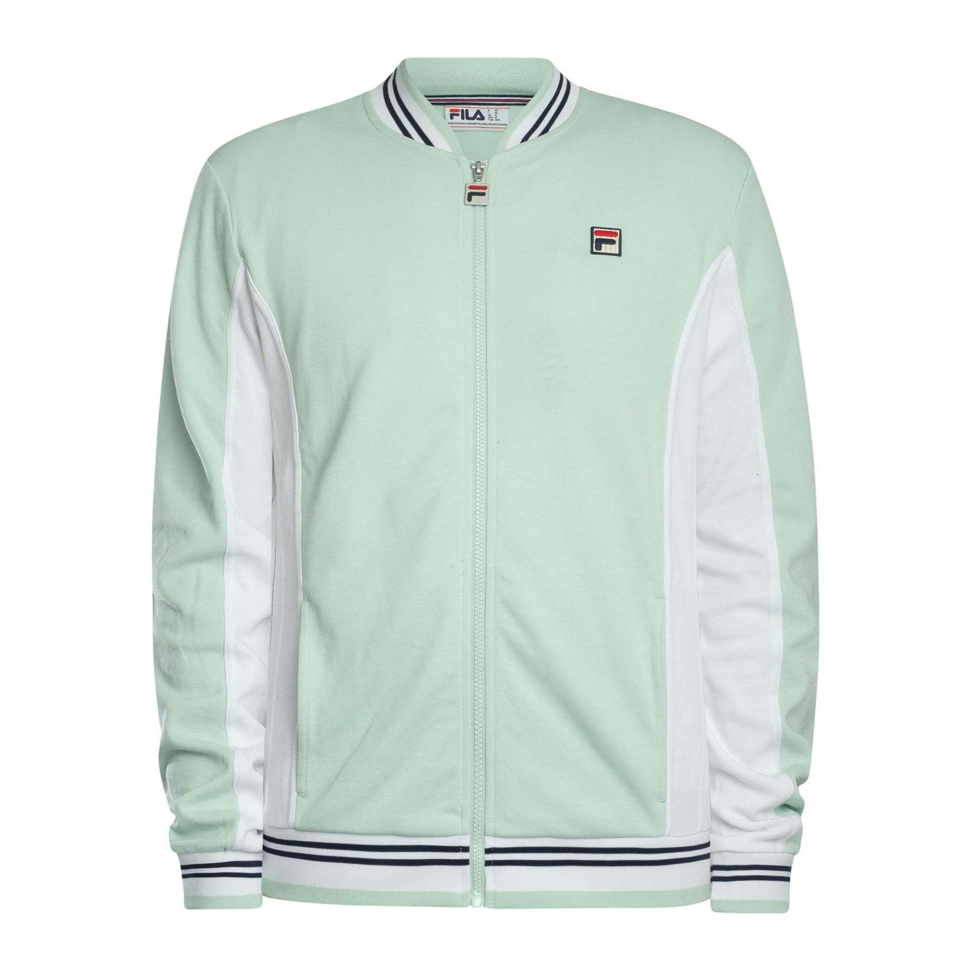 Fila White Settanta Baseball Track Top Jacket Surf Spray/White/Fila Navy - Xl