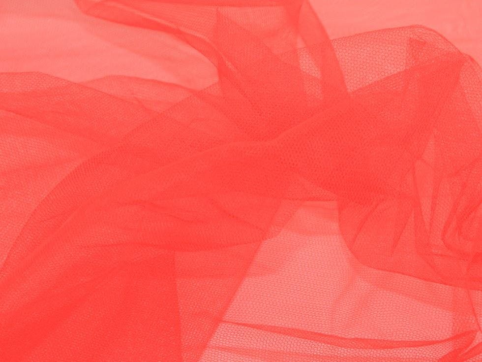 Minerva Core Range Red Minerva Deadstock Extra Stiff Dress Net Fabric - Plain Design Dressmaking Fabric, 135 Cm / 54" Wide - Per Metre - Flo