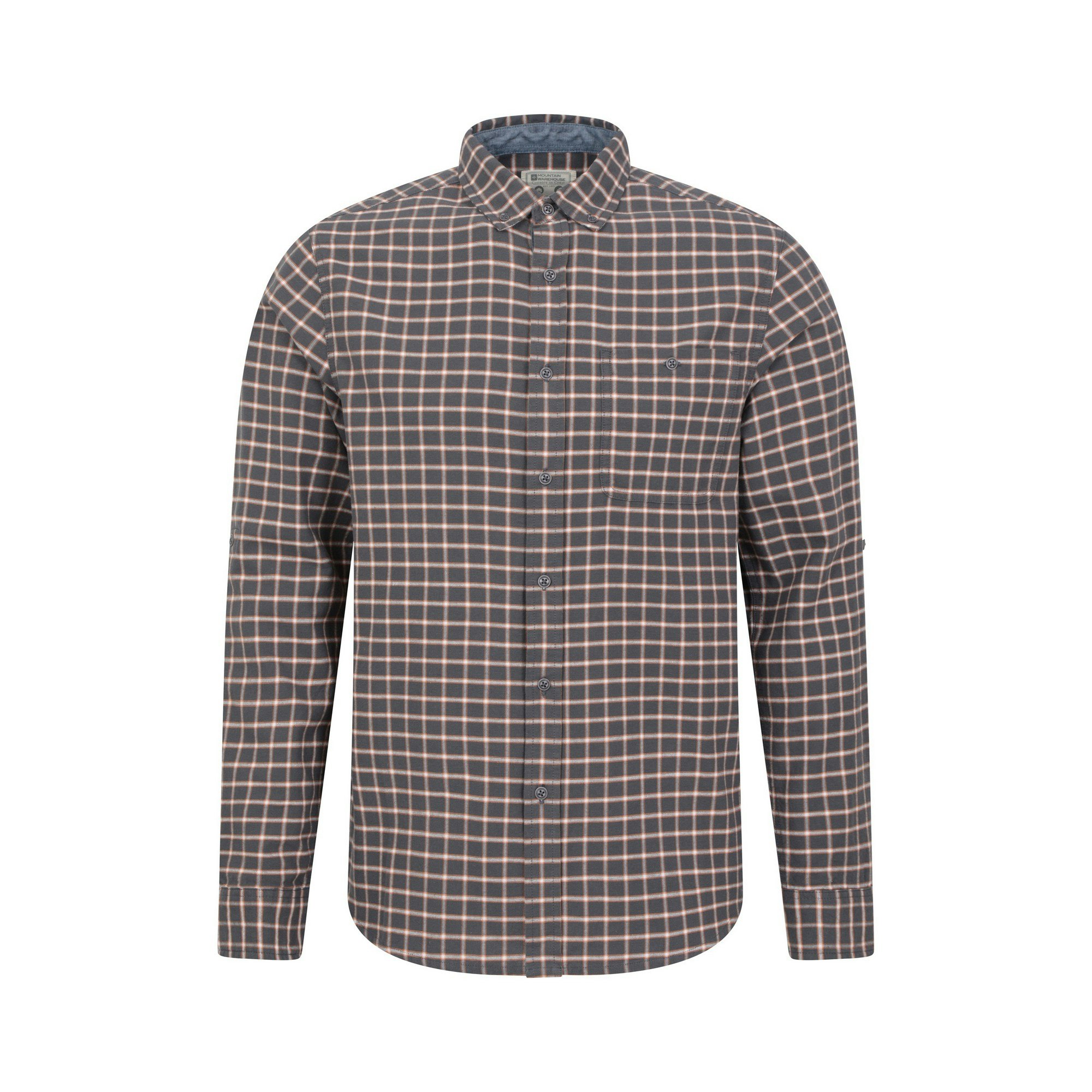 Mountain Warehouse Men's Dark/Grey Driftwood Checked Organic Shirt - Xl