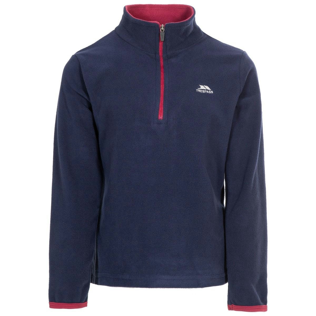 Trespass Girls Childrens/S Sybil Micro Fleece - Navy/Raspberry - Navy/Raspberry - Size 5/6 Years