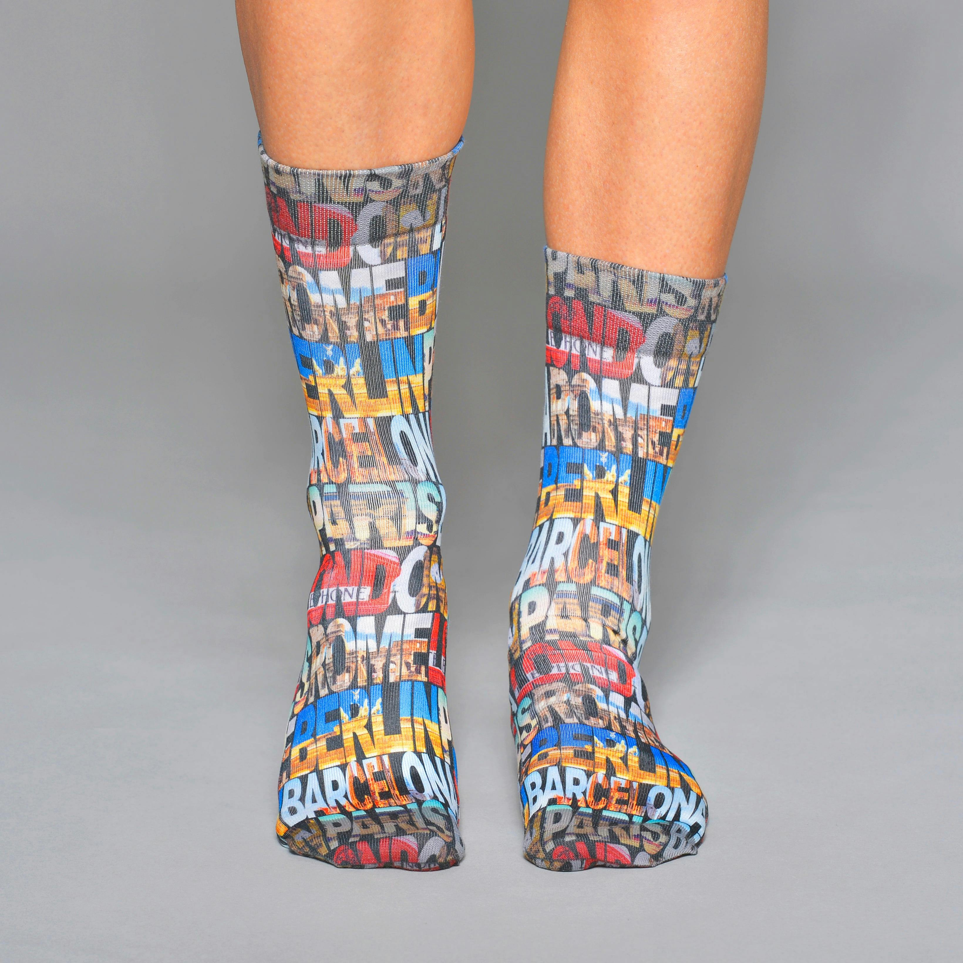 Jemsox Men's Green Capital Cities Design Socks | Urban Vibes & Chill Fit