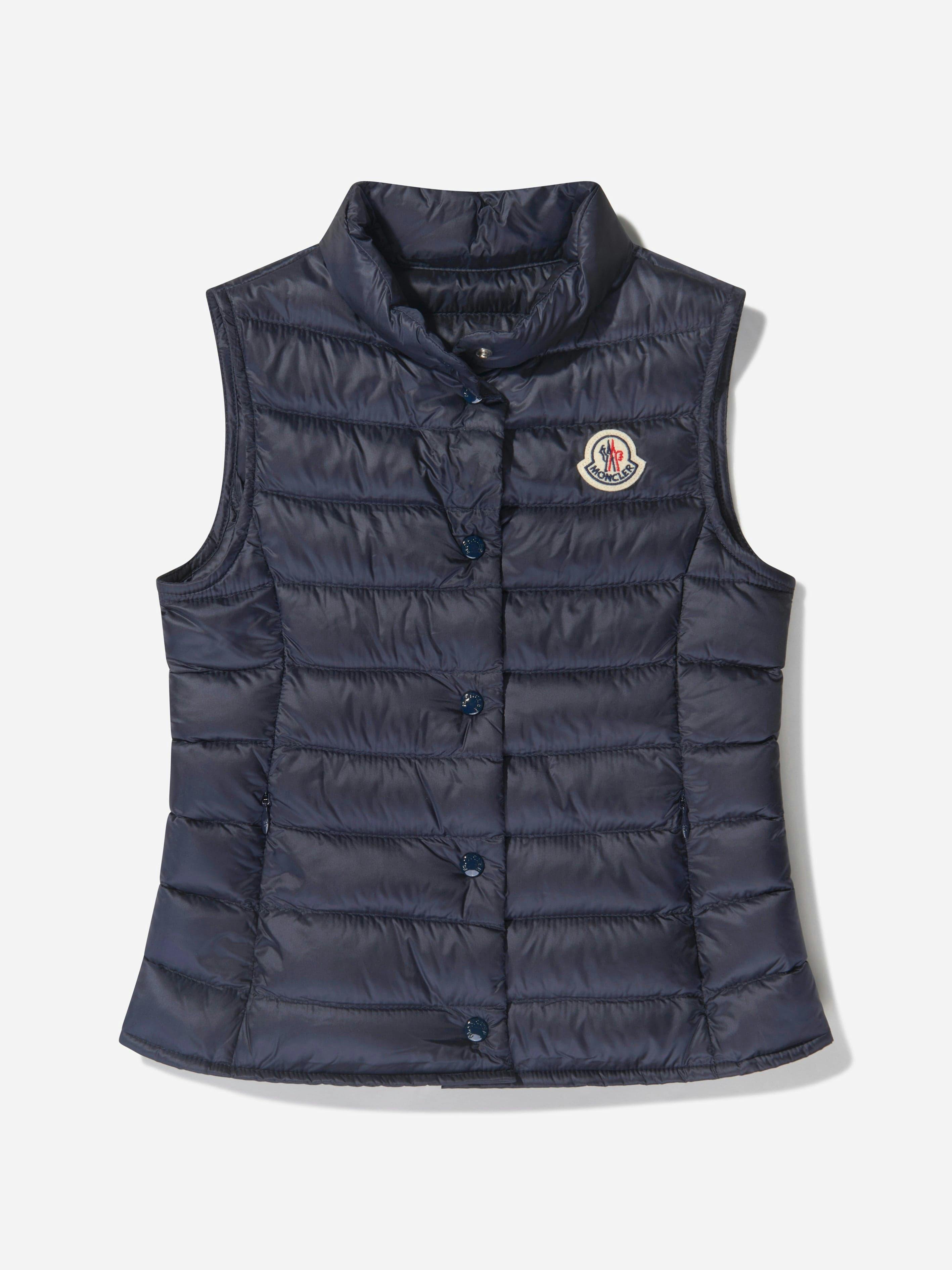 Moncler Enfant Girls Down Padded Liane Gilet In Navy - Navy - 10 Yrs