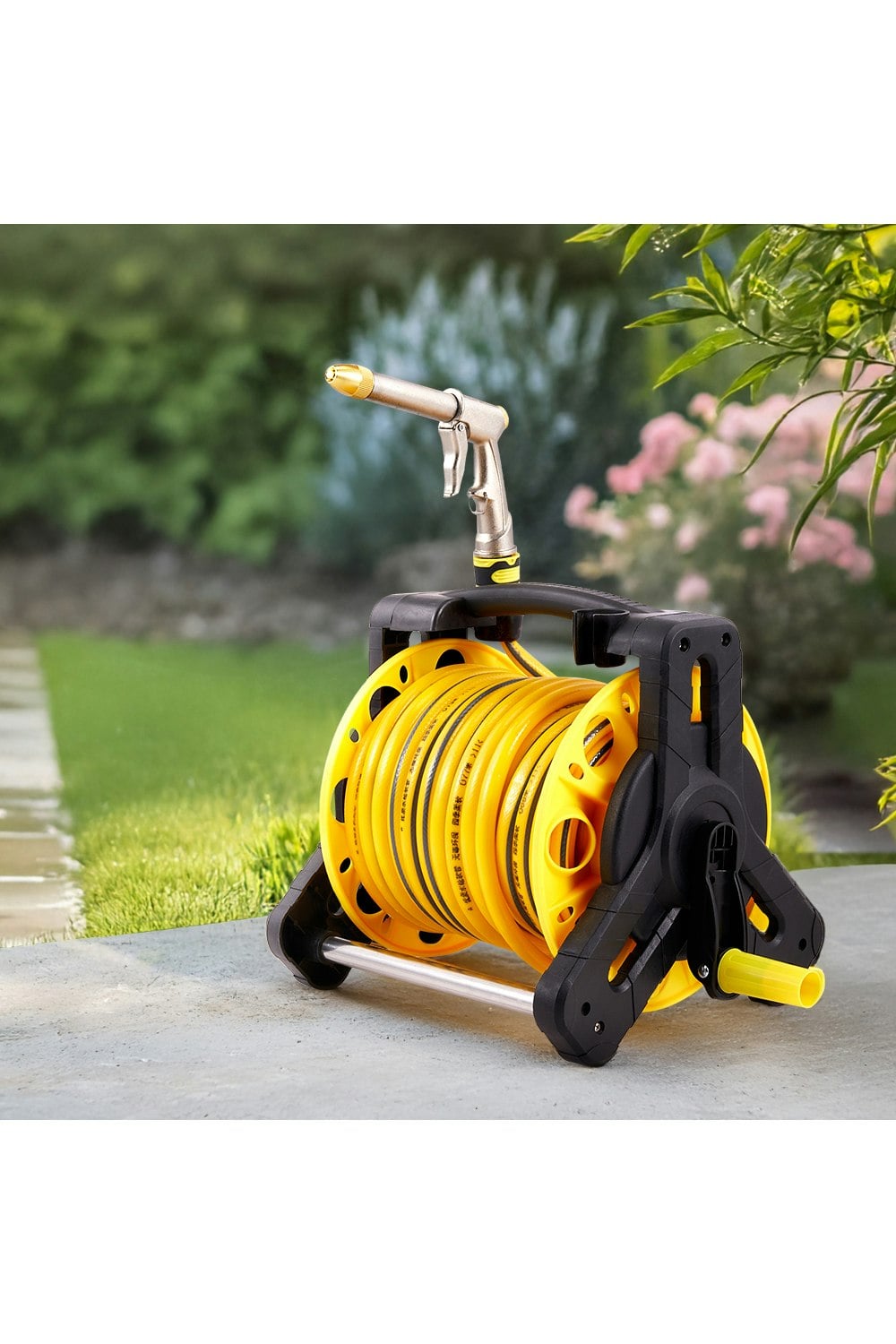 Rackhams 35M Portable Garden Watering Hose Reel Set