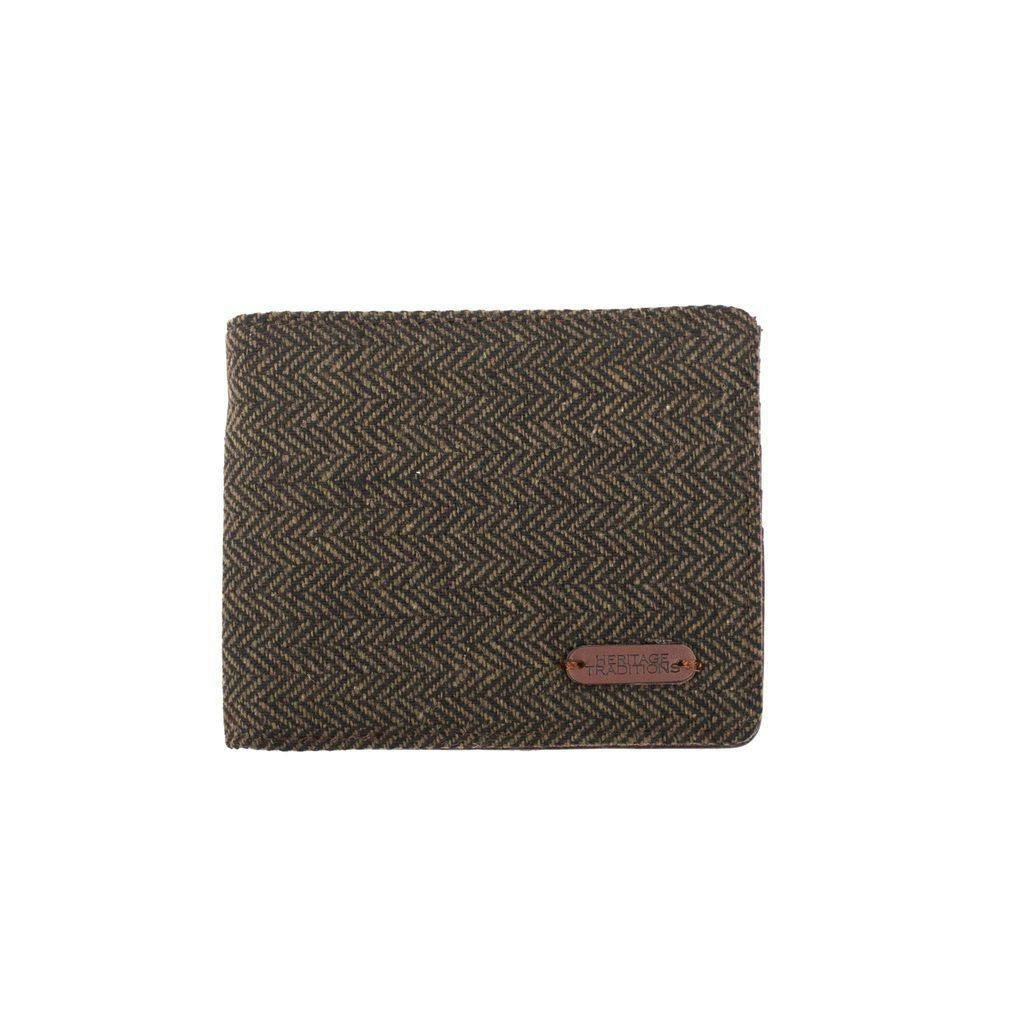 Heritage Traditions Green Tweed Wallet - Herringbone