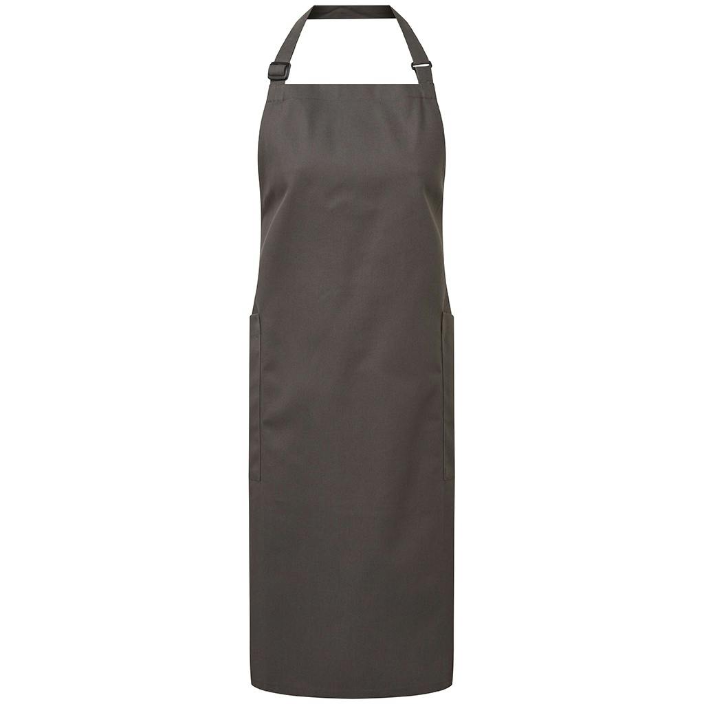 Premier Unisex Dark Grey Fairtrade Certified Full Apron In - Image 3