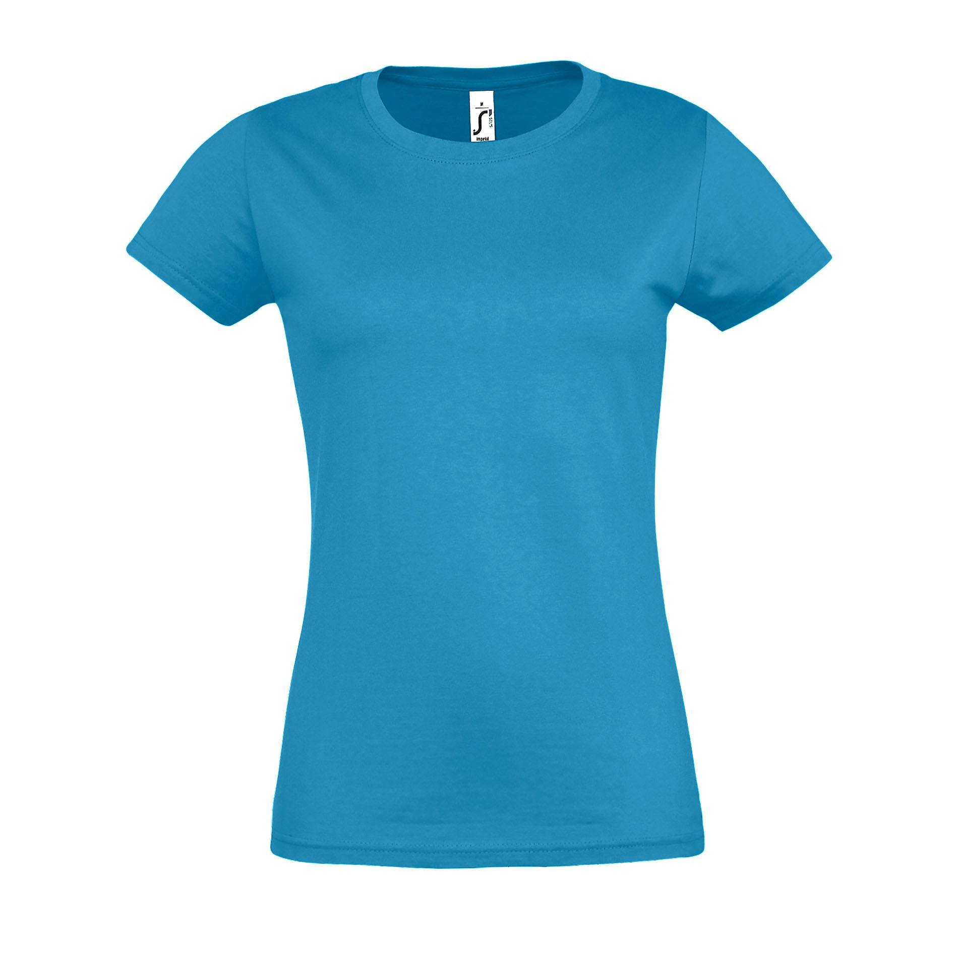 SOLS Womens/Ladies Imperial Heavy Short Sleeve T-Shirt (Aqua) - Blue - Size Small - Image 2