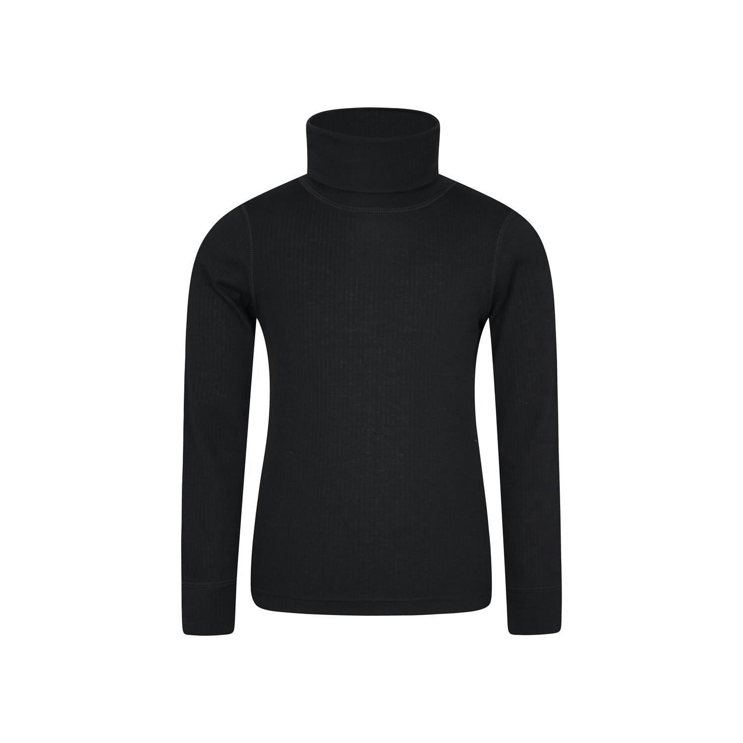 Mountain Warehouse Black Kids Talus Roll Neck Long-Sleeved Top - 2-3 Years - 100% Polyester