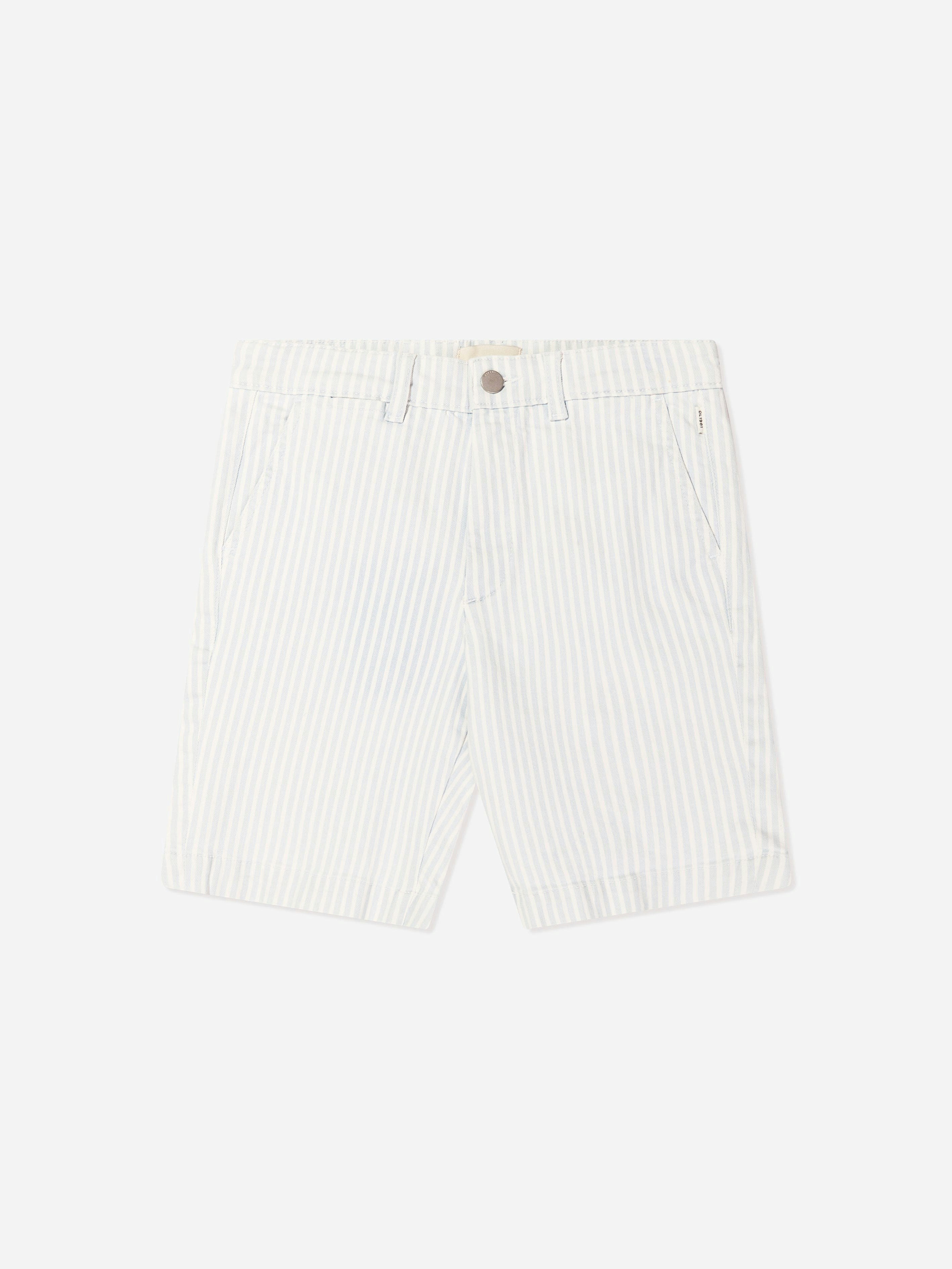 Dl1961 Boys Blue Striped Jacob Chino Shorts In - 6 Yrs
