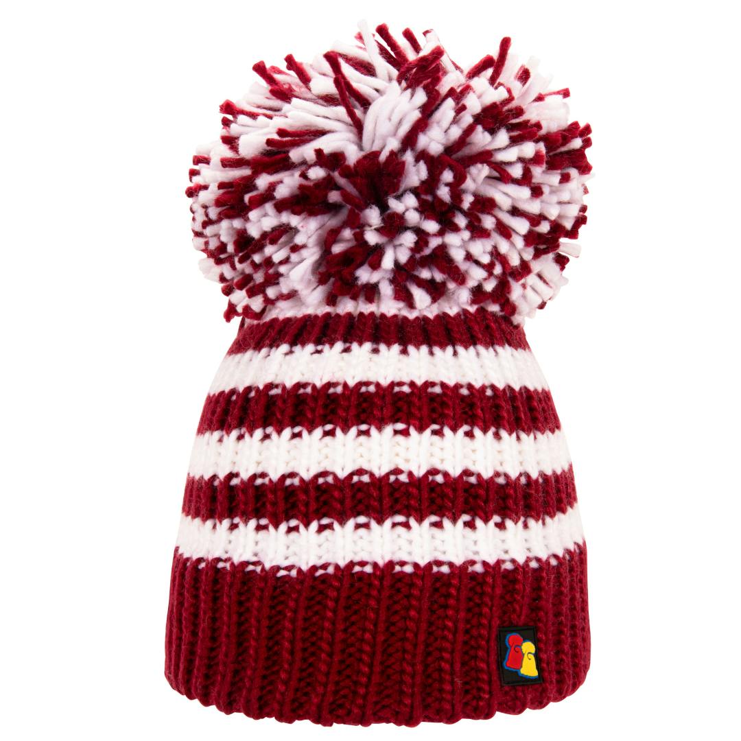 Big Bobble Hats Unisex Burgundy/White Angry Barcode