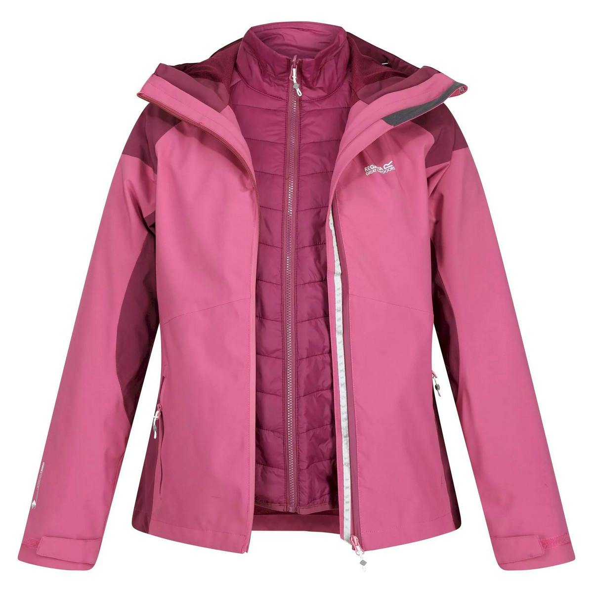 Regatta Women's Wentwood Vii 2 In 1 Waterproof Jacket - Violet/Amaranth Haze - 16 Uk - Violet/Amaranth Haze - 100% Polyester