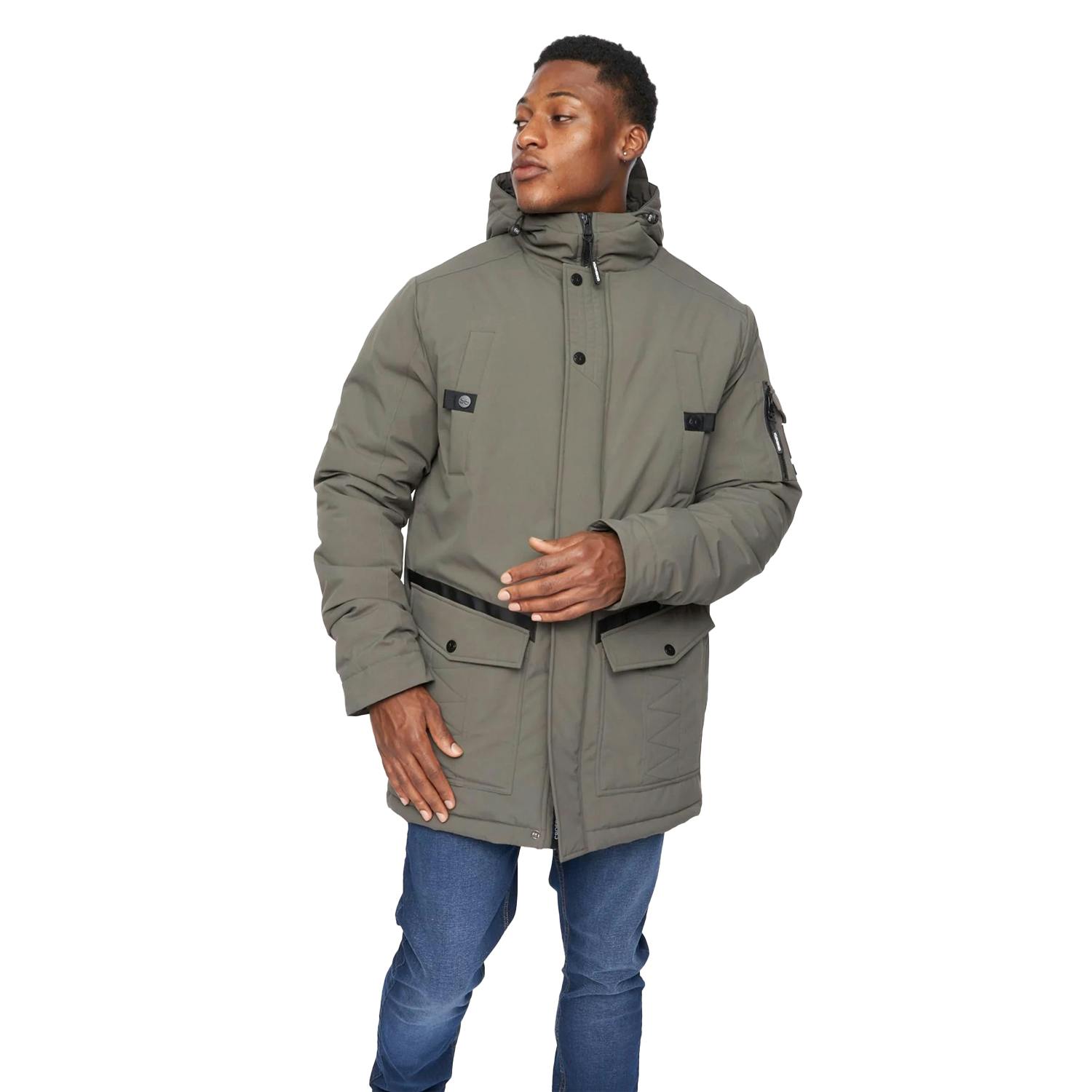 Crosshatch Men's Legender Parka - Olive - L - Olive - 100% Polyester