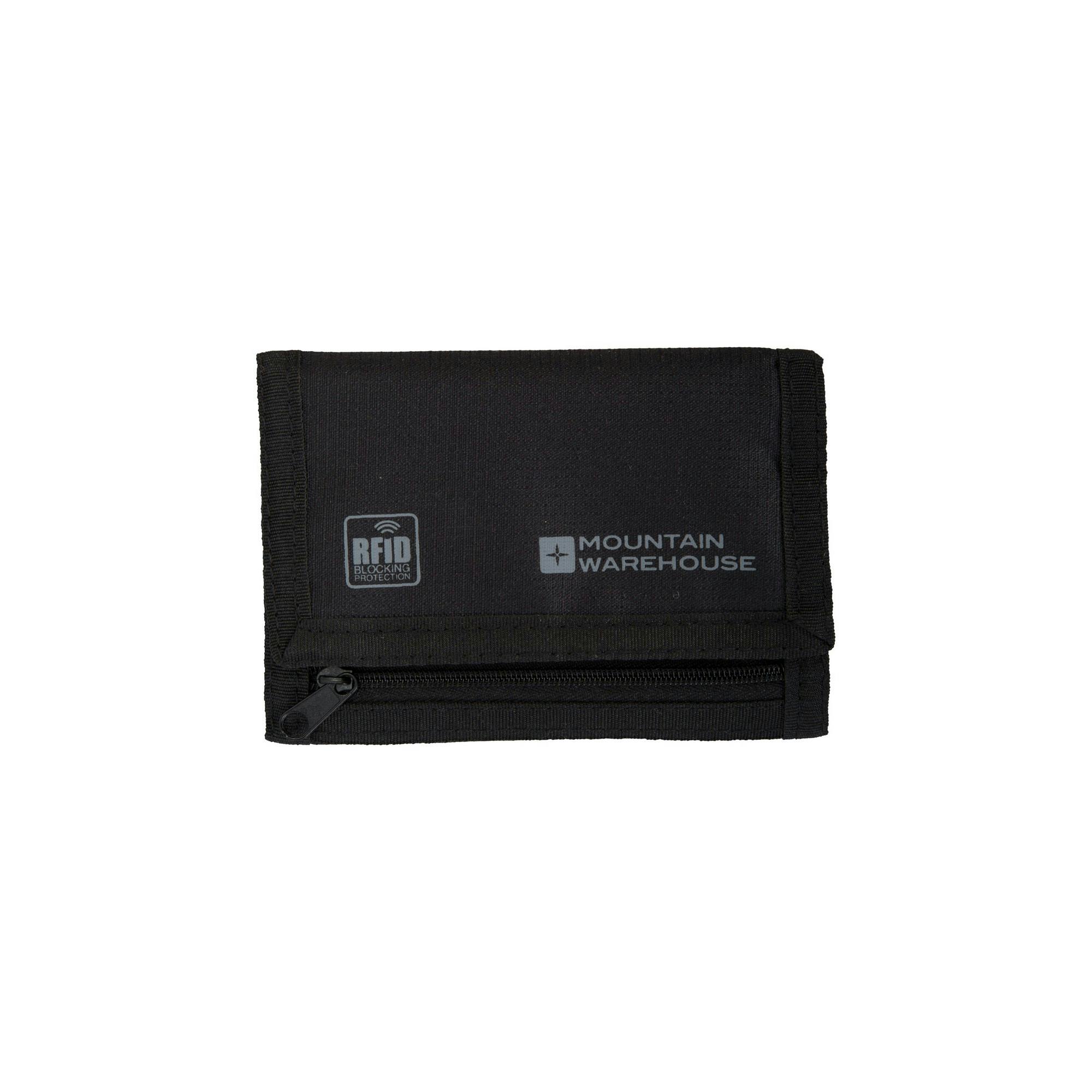 Mountain Warehouse Black Logo Rfid Blocking Wallet - One Size - 100% Polyester