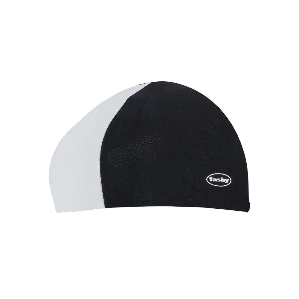 Fashy Black/White Adult Fabric Swim Cap