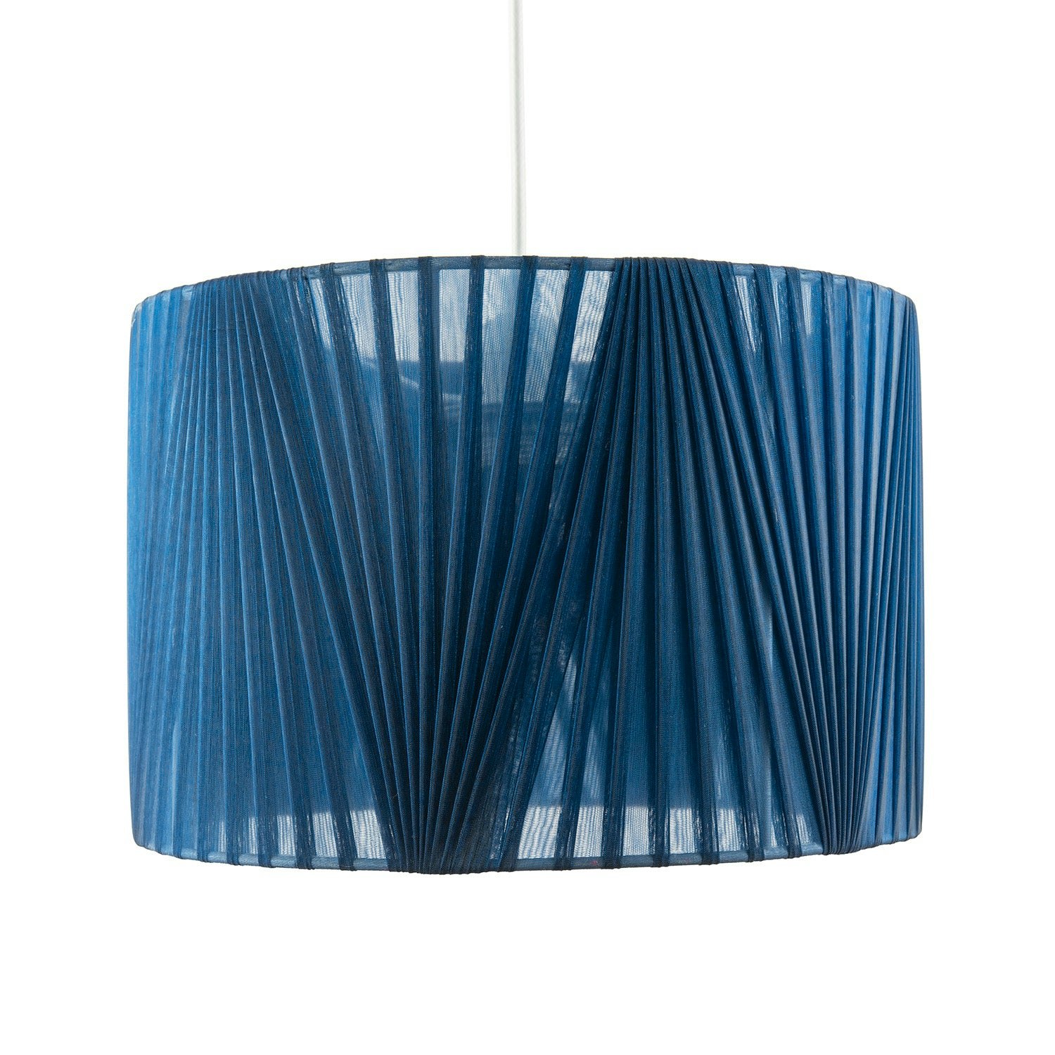 Rackhams Blue Modern Midnight Voile Fabric Organza Tapered Pendant Lamp Shade