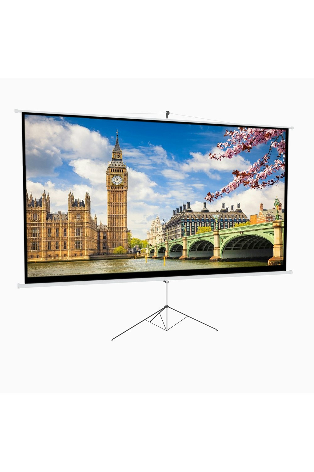 Living And Home White 120" Manual Tripod Screen Projector Movie Screen