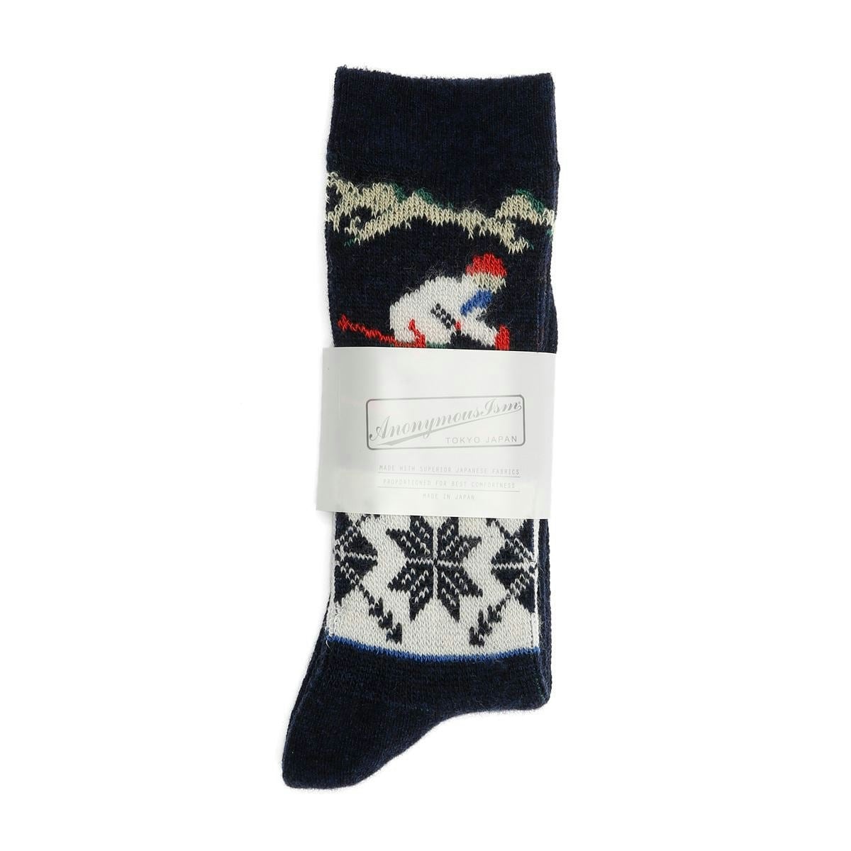 Anonymous Ism Men's Ski Jq Crew Navy Socks - Uk L