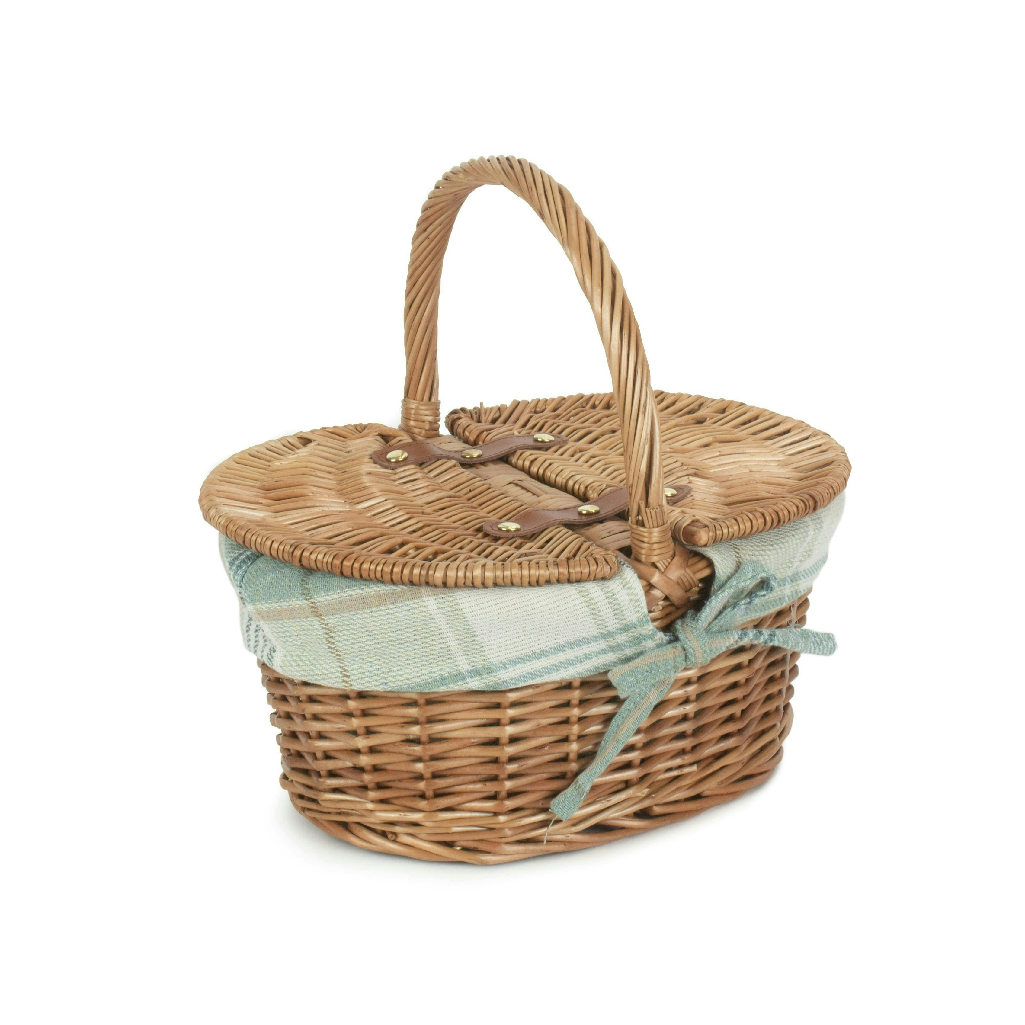 Red Hamper Red/Light/Green Hamper Childs Steamed Finish Oval Wicker Picnic Basket