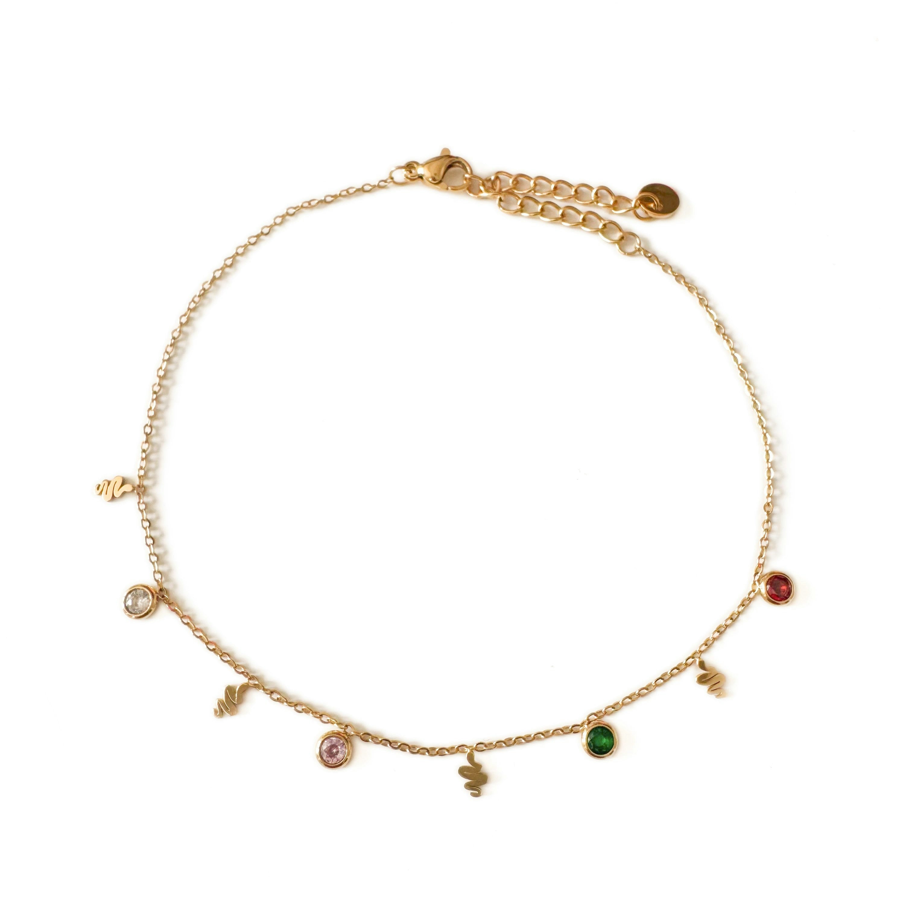 Luxe Tones Gold Vespera Luxe 18Ct Plated Charm Anklet