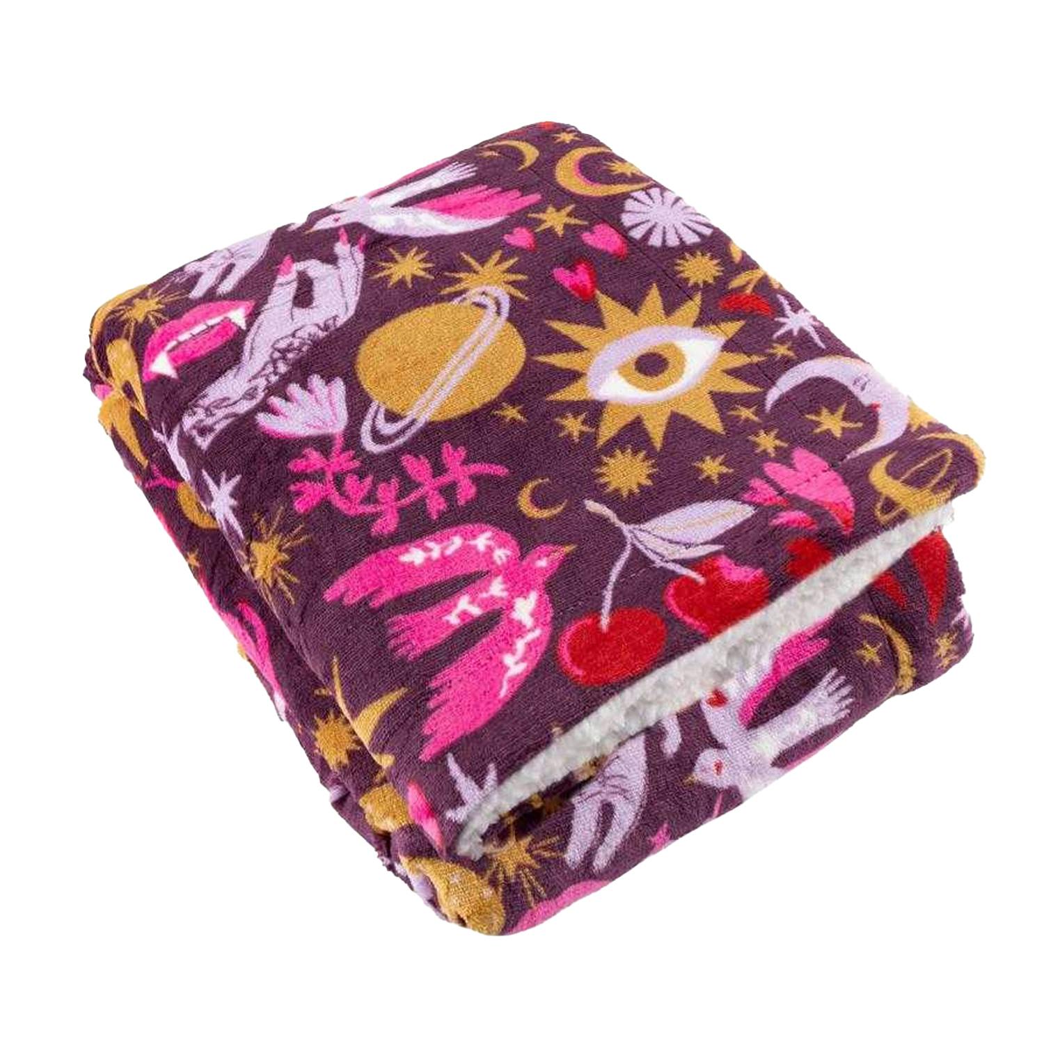 Rackhams Pink Sherpa Fleece Throw - 130Cm X 180Cm - 100% Polyester