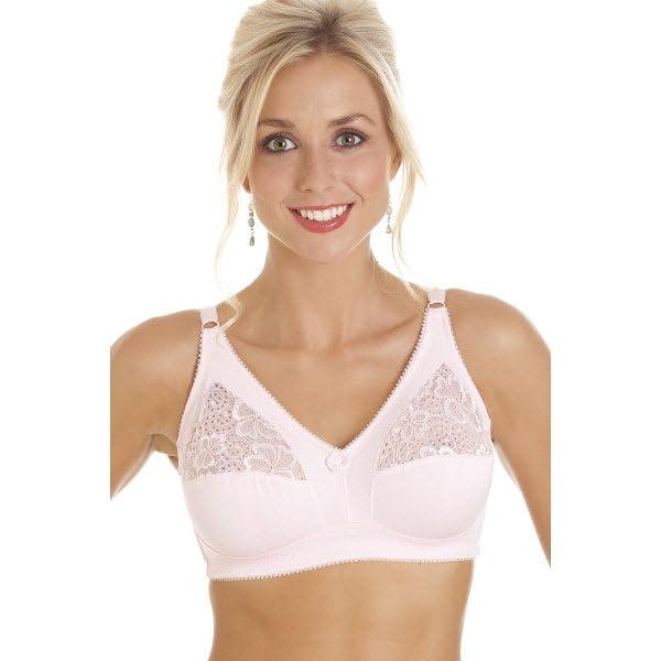 Camille Pink Soft Cotton Comfort Non Wired Bra - 34C