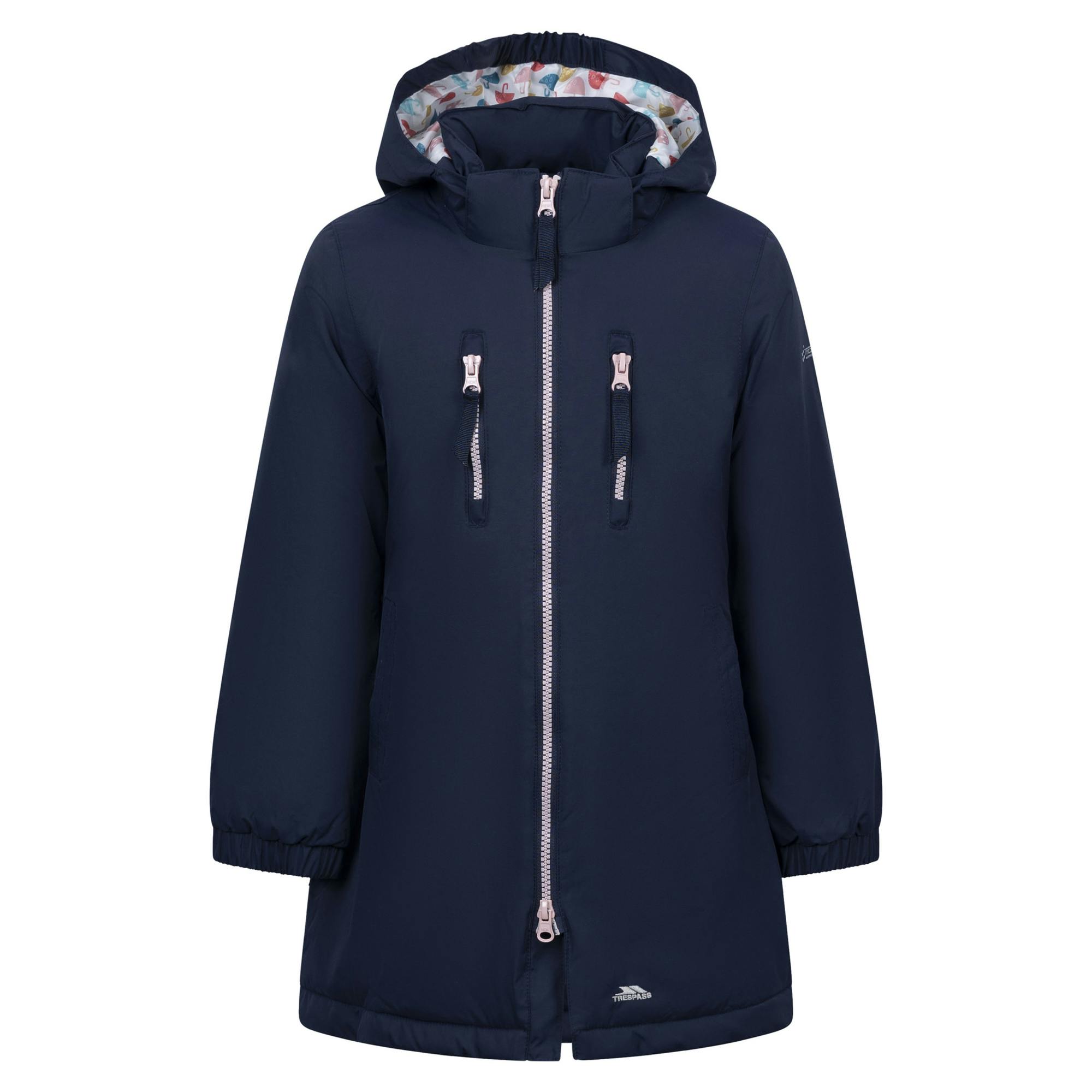 Trespass Girls Marybank Raincoat - Navy - 7-8 Years - Navy - 100% Polyamide