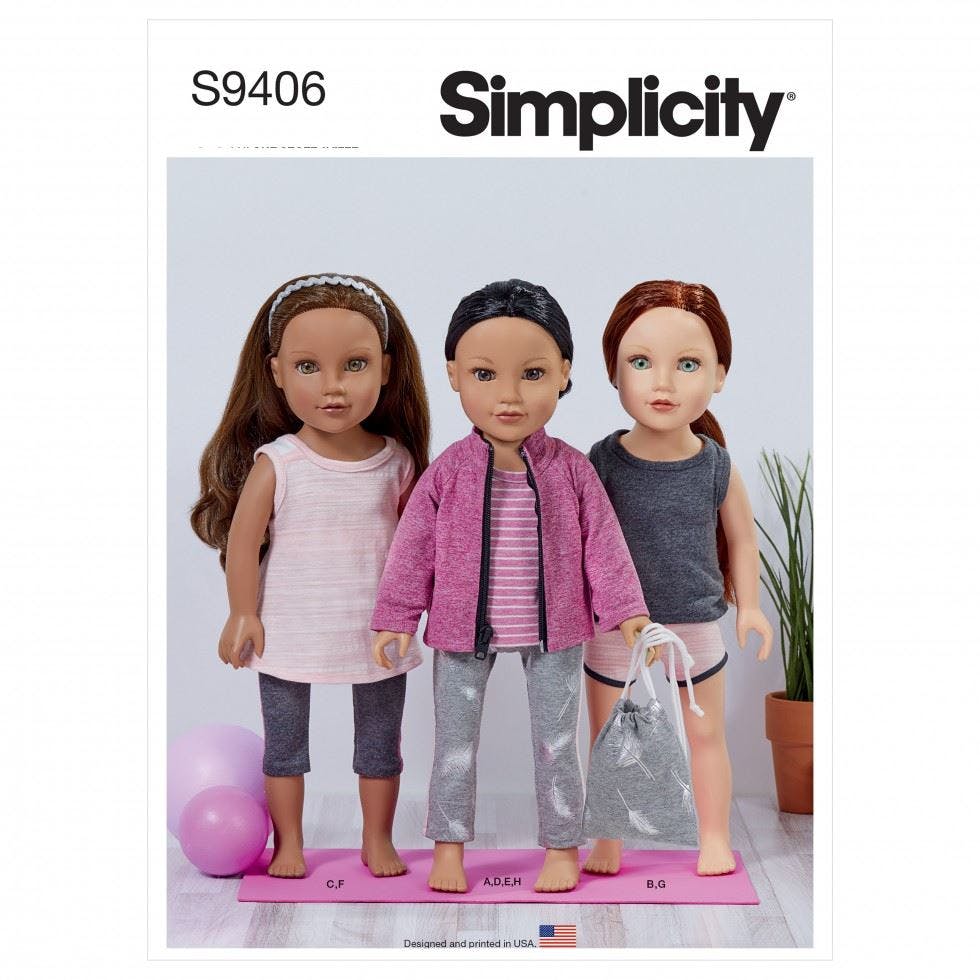Simplicity Sewing Pattern 9406, Doll Clothes Os (One Size) - Intermediate - Os (One Size)