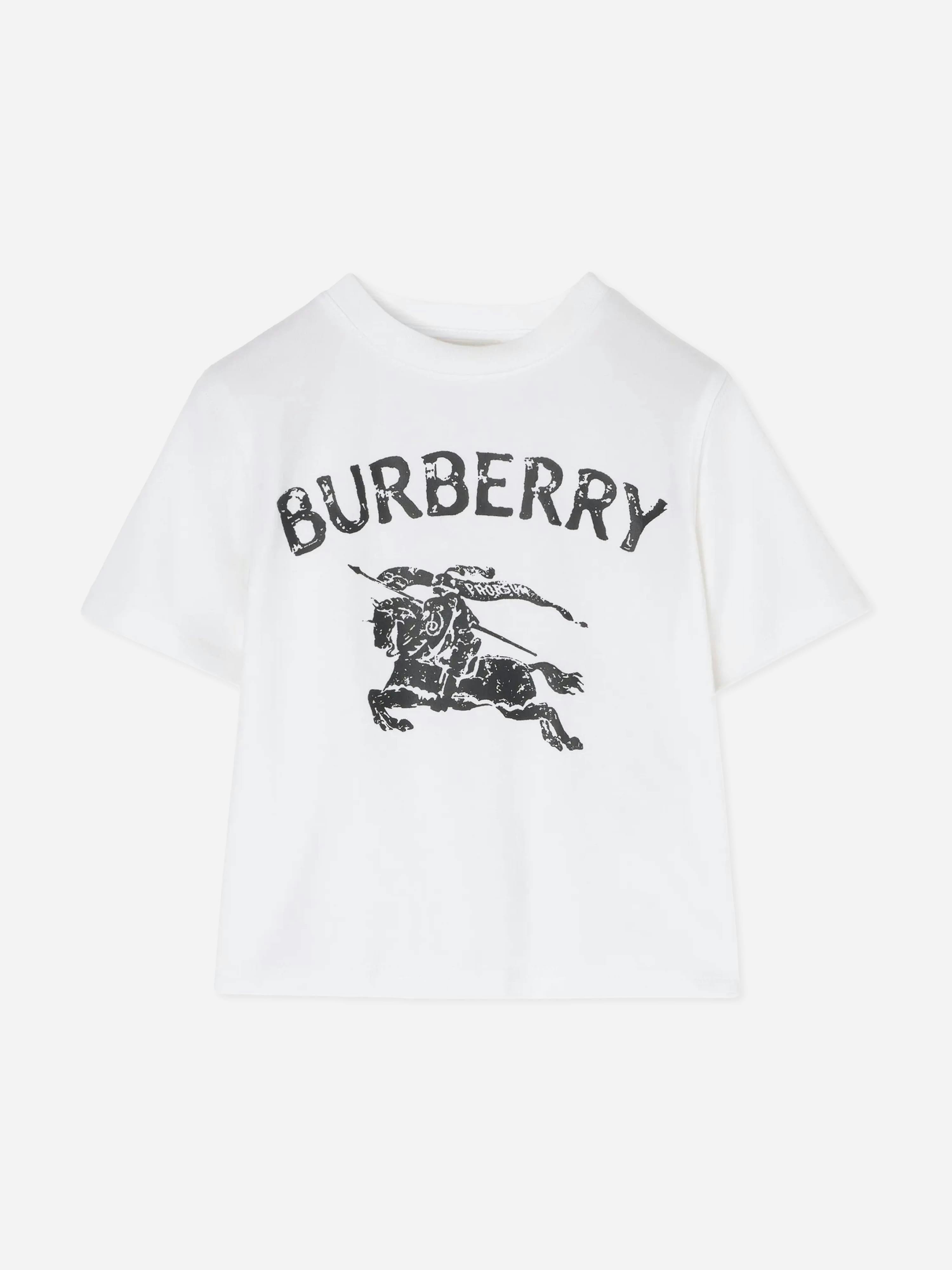 Burberry Kids Girls White Burberry Baby Cedar Stamp Ekd T-Shirt In - 2 Yrs
