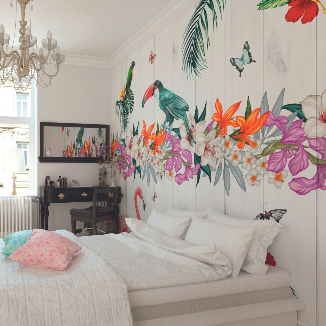 Rackhams Birds Of Paradise Wall Mural - Large - W350cm X H280cm