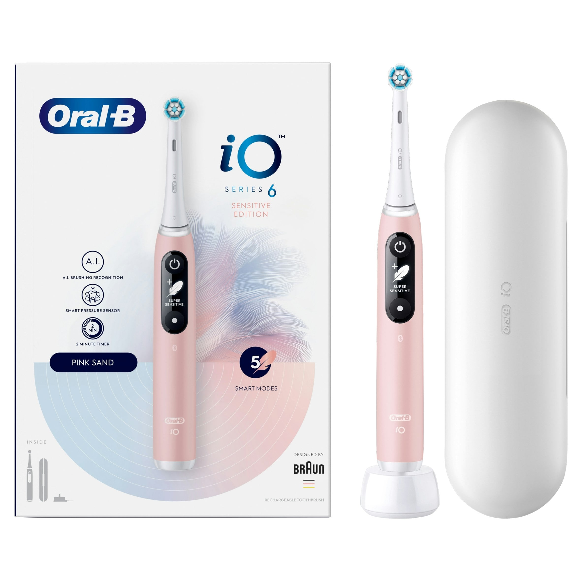 Oral-B Pink Io 6 Electric Toothbrush Designed By Braun