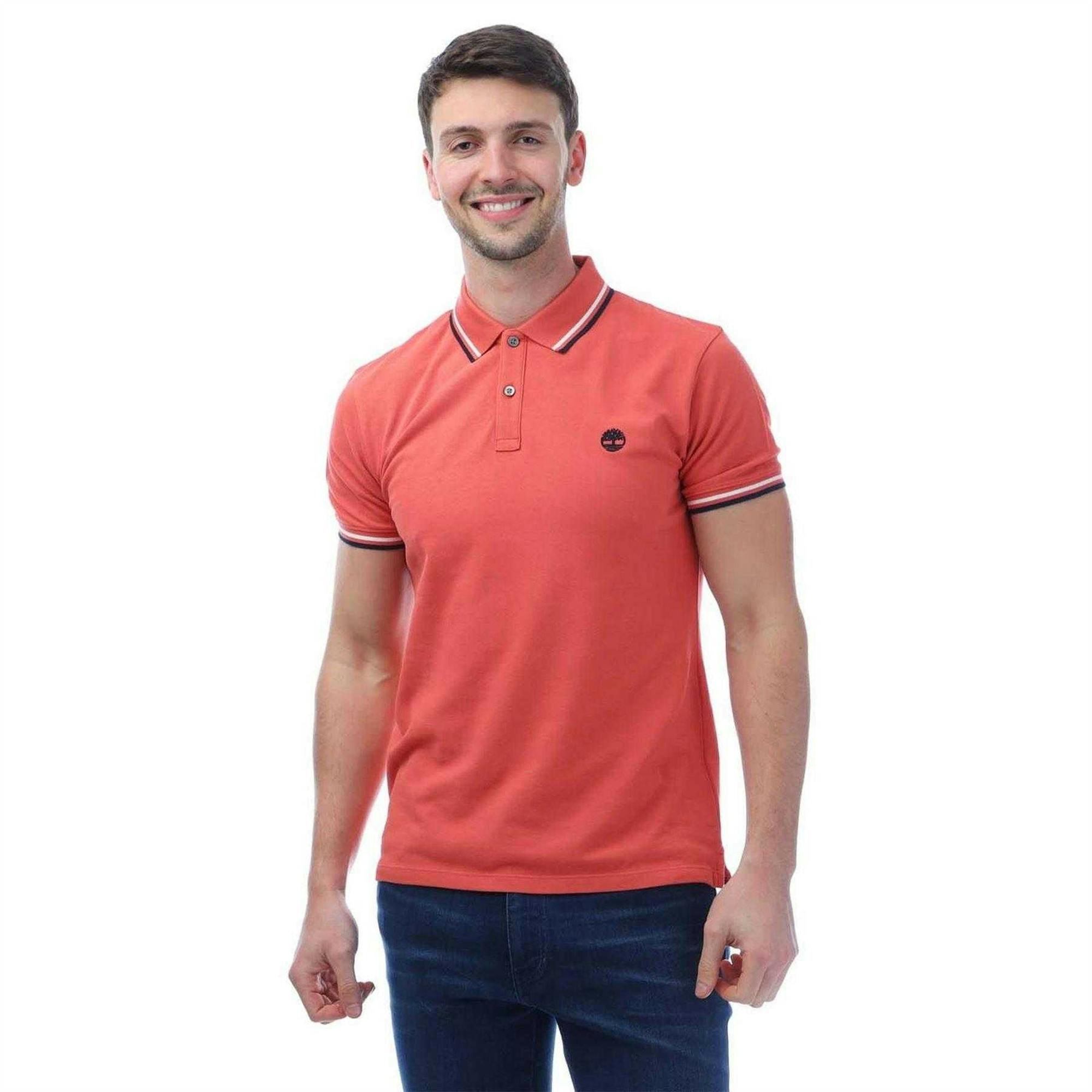 Timberland Men's Pink Oyster River Cotton Polo Shirt - S - 100% Cotton