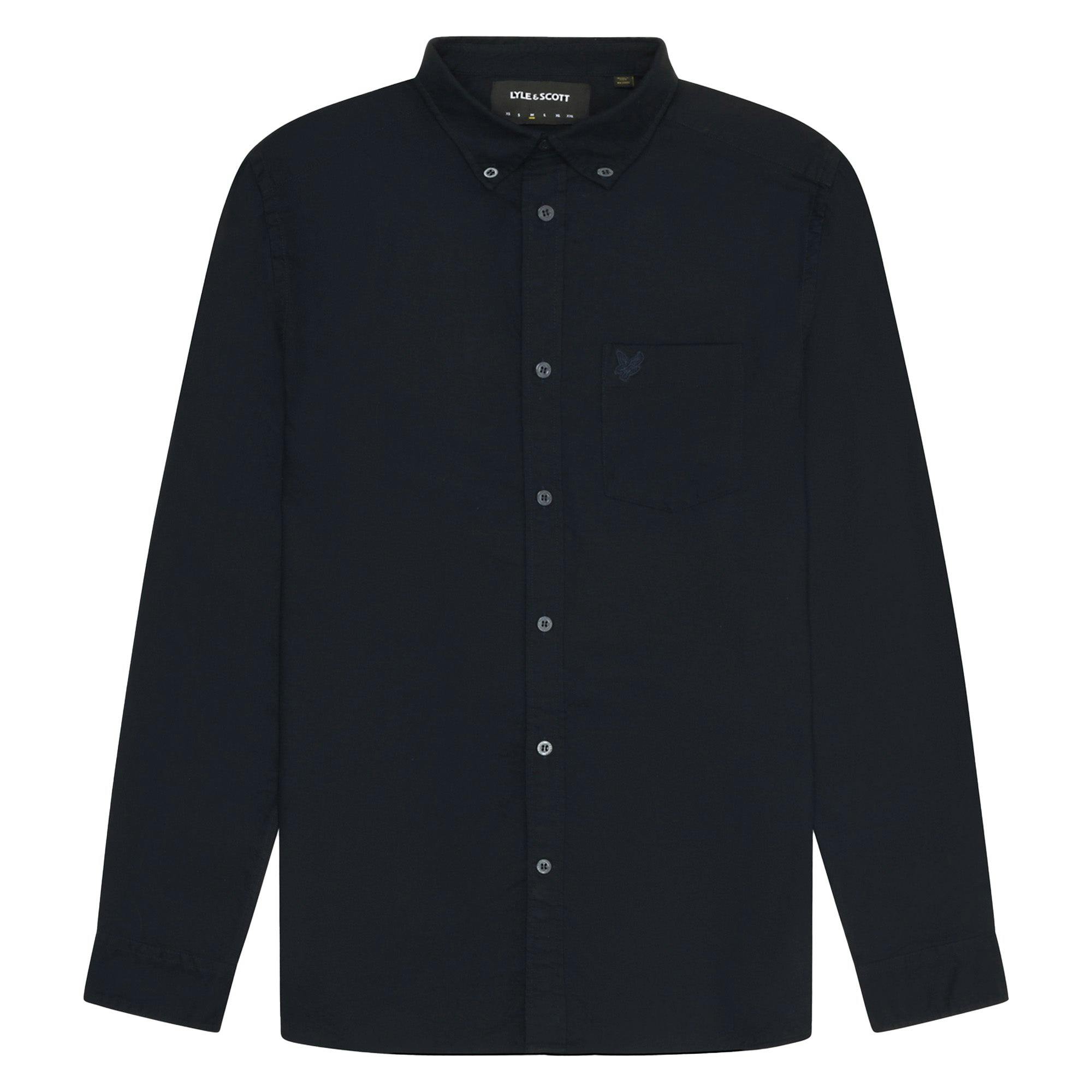 Lyle & Scott Dark Tonal Plain Oxford Shirt - Navy - Large