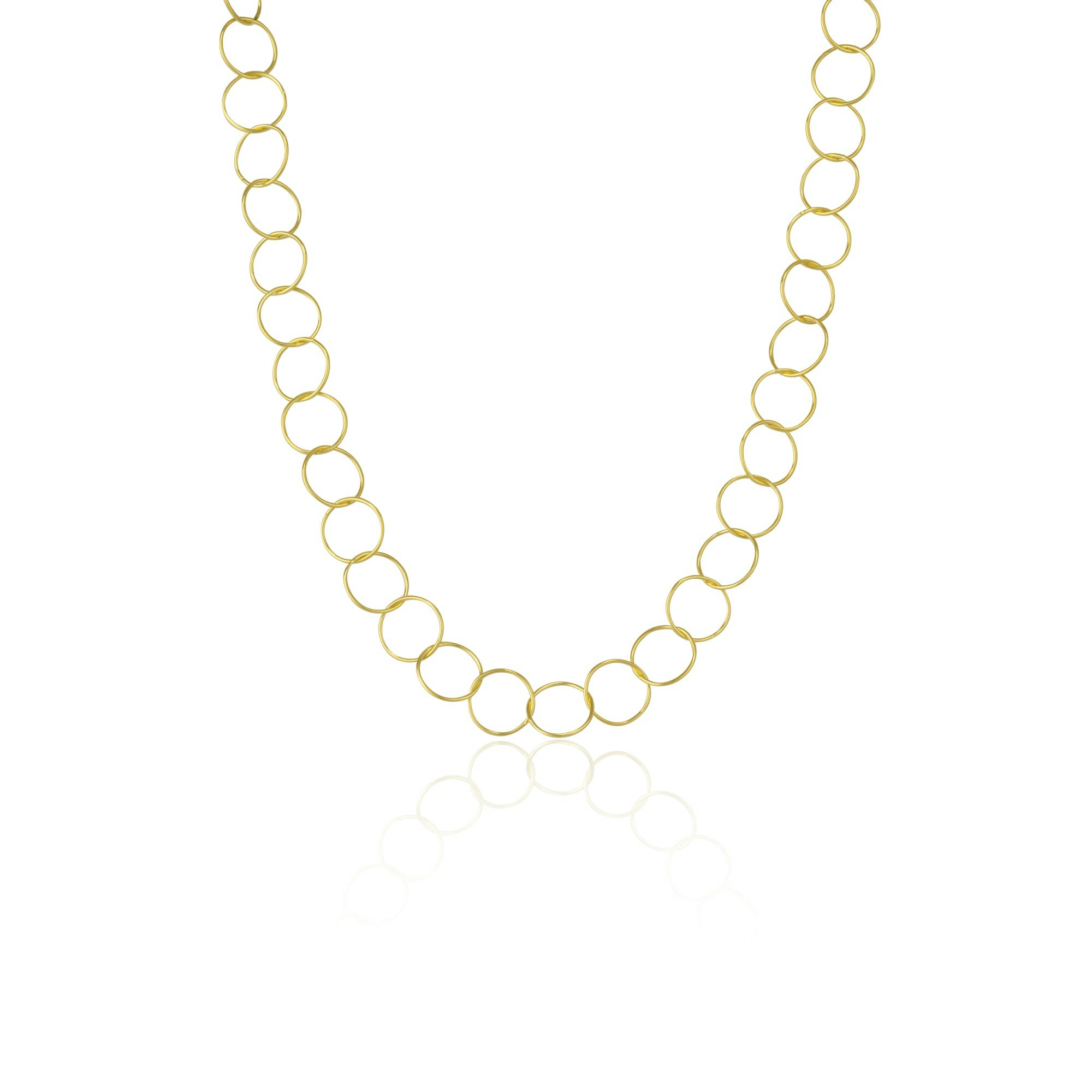Spero London Silver/Gold Circle Hoops Sterling Chain Necklace